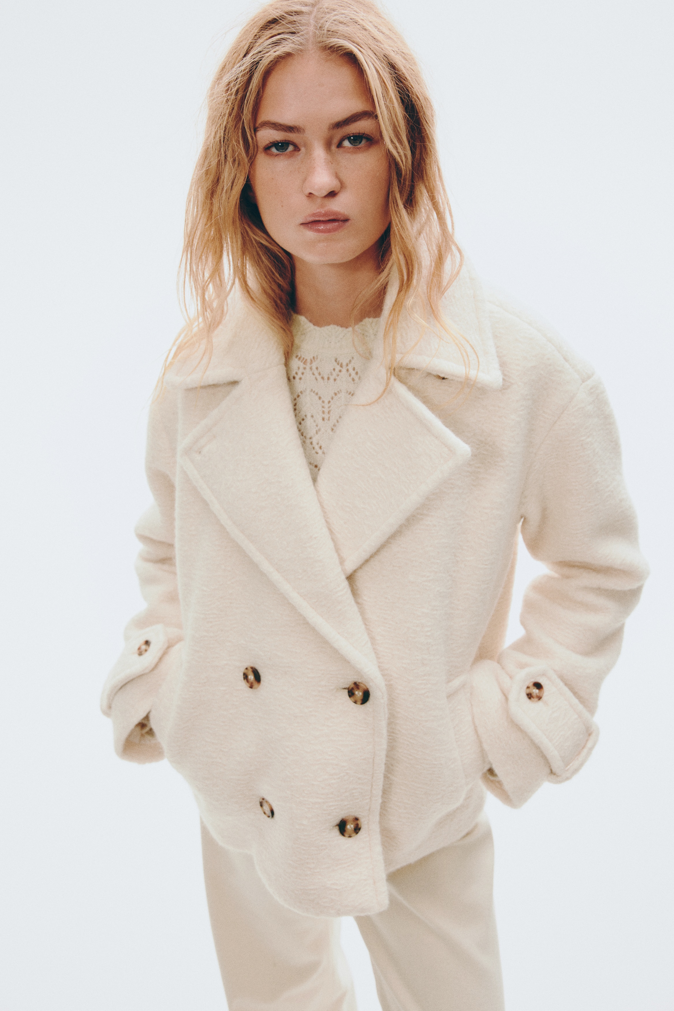 lohen ハードメルトンリバーピーコート ホワイト lohen ハードメルトンリバーピーコート ホワイト