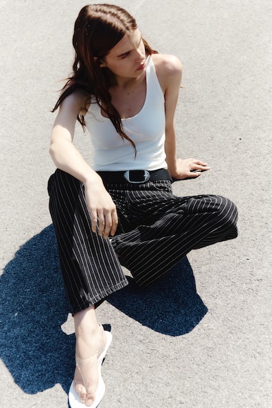 ワイドハイウエストデニム