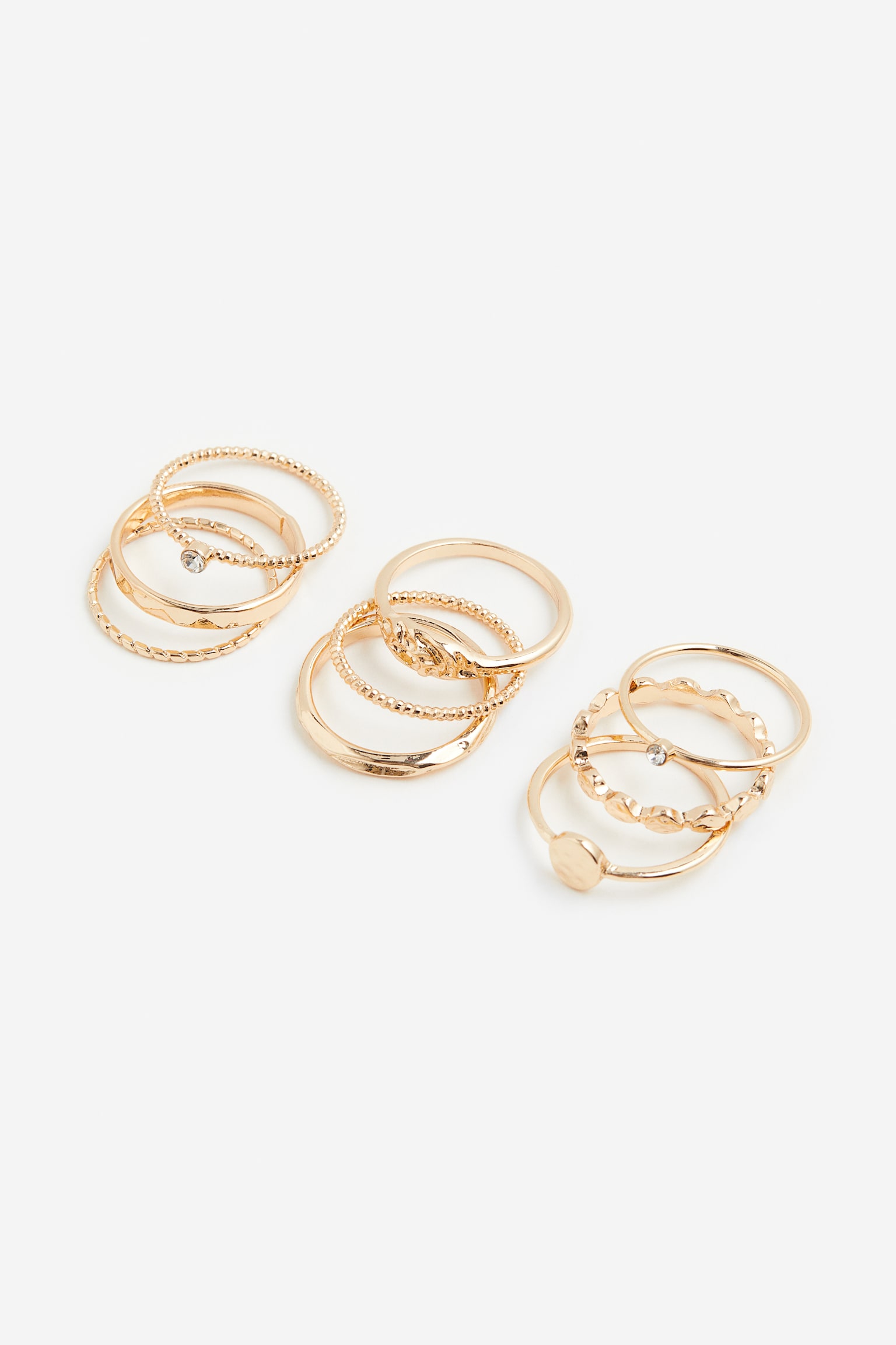 9-pack Rings - Gold colour - 1