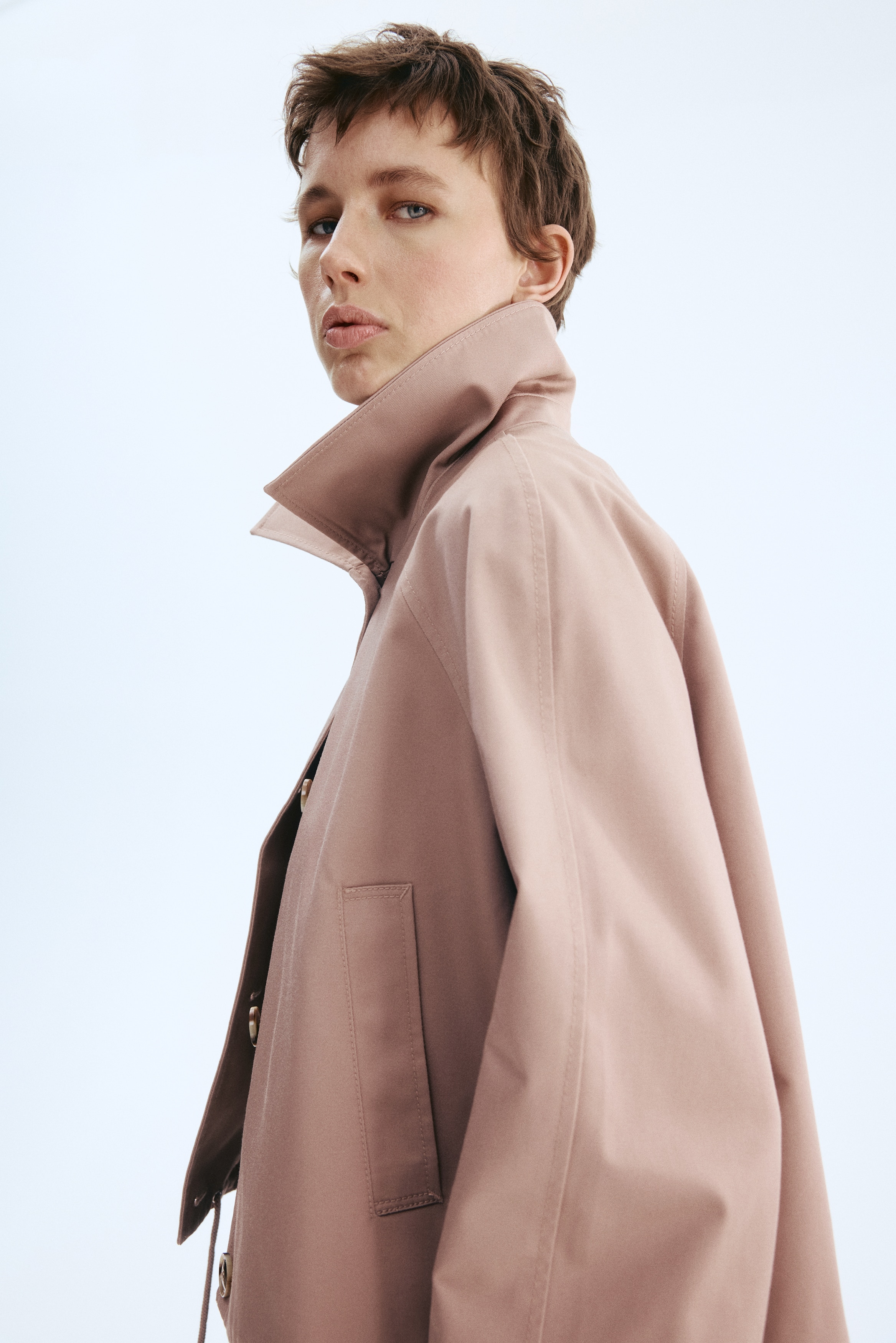 Jakna od kepera - Prašnjavoružičasta/Tamnosmeđa/Tamnobež