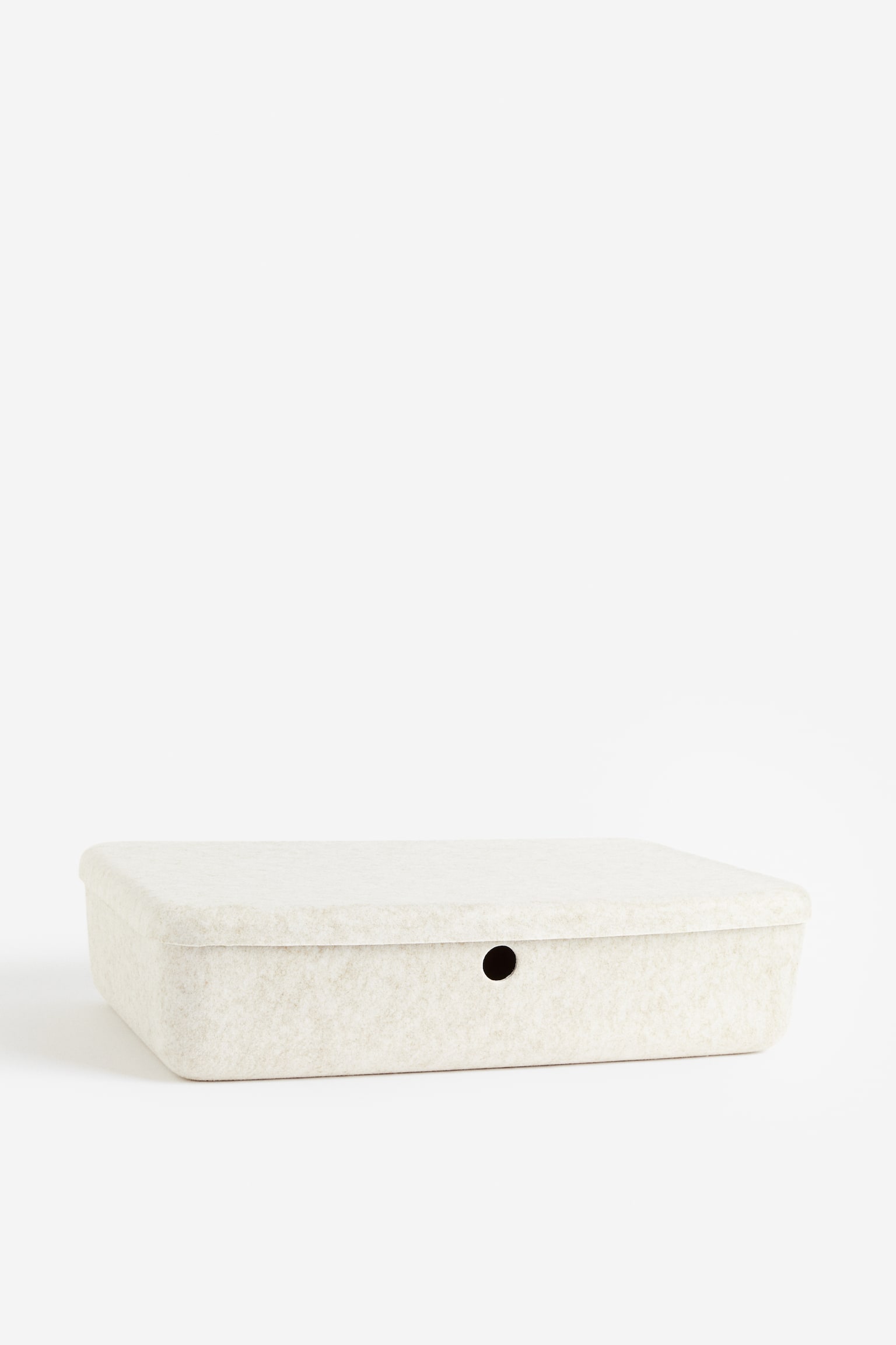 Felted storage box - Light beige marl - 1