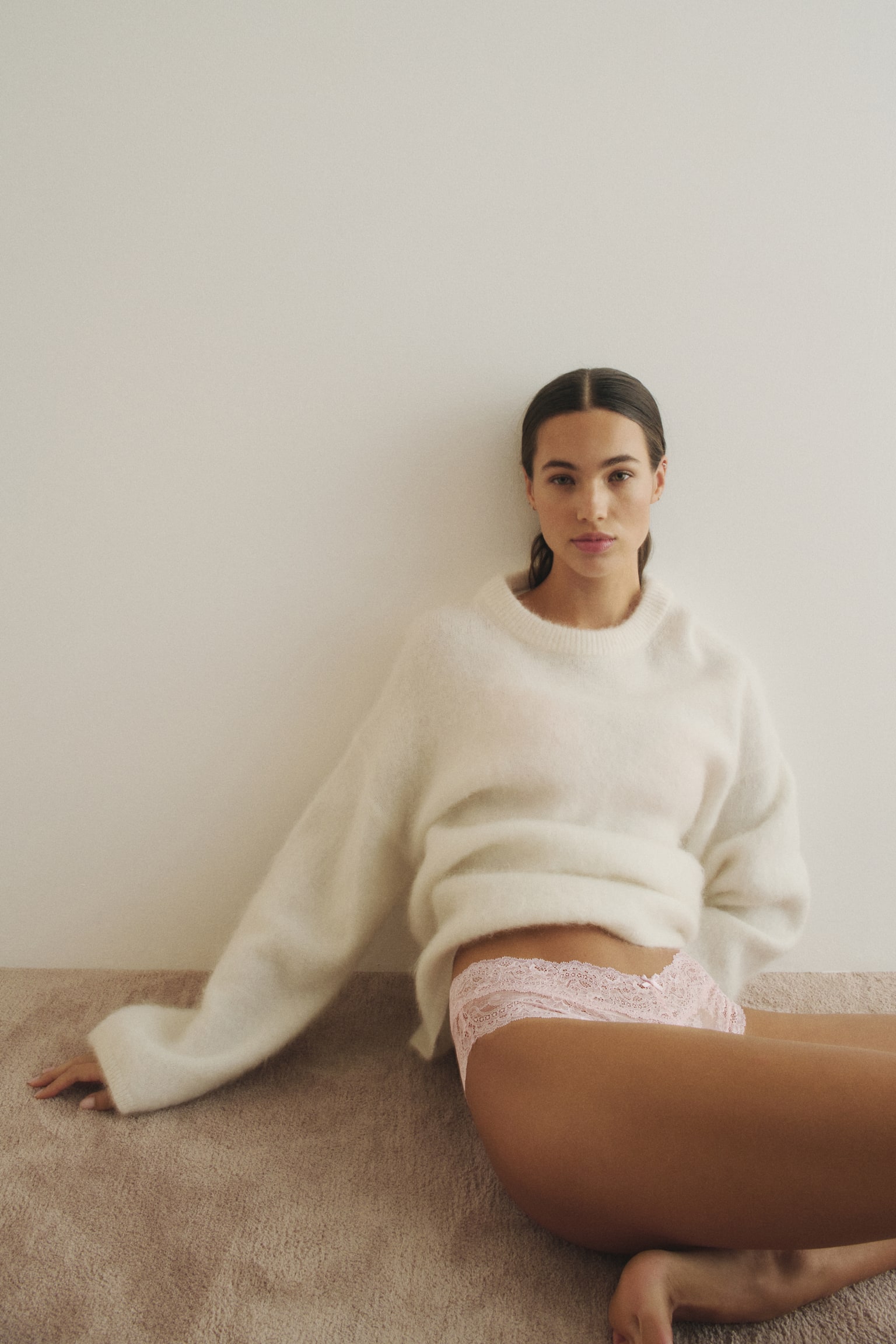 Lot de 2 culottes Hipster en dentelle - Rose clair/Noir/Marron foncé - 4