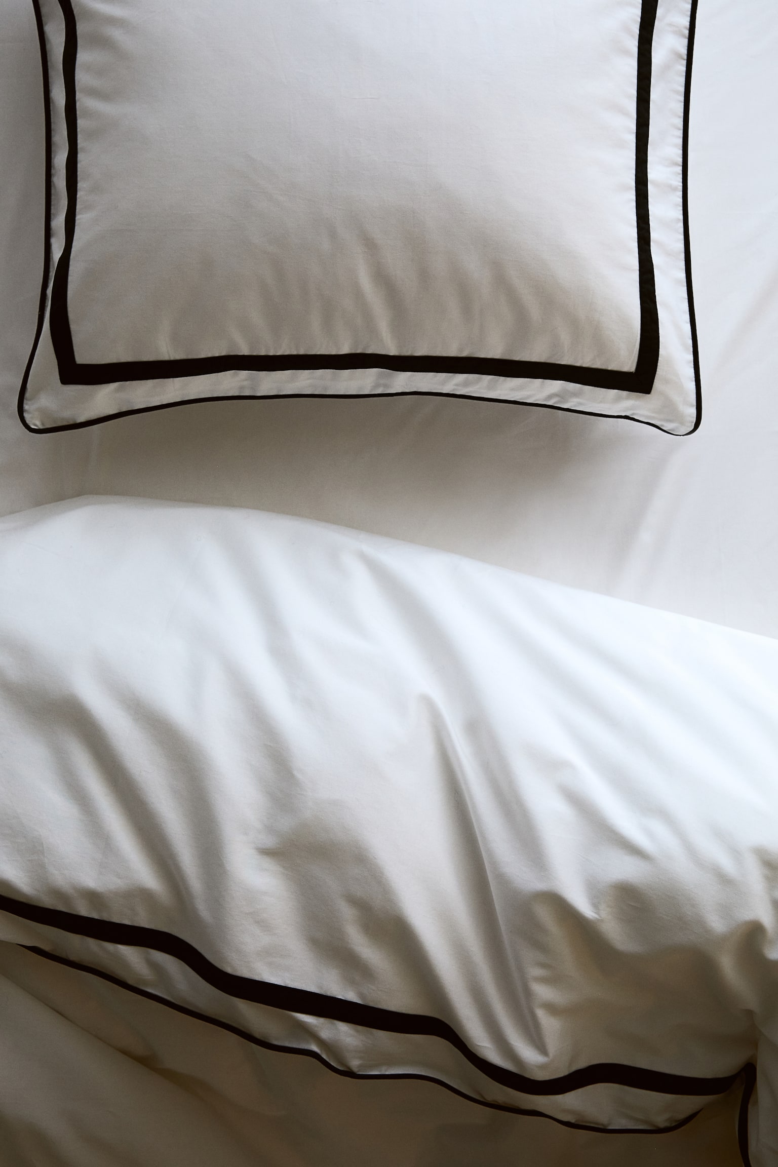 Egyptian cotton pillowcase - White/Black - 2