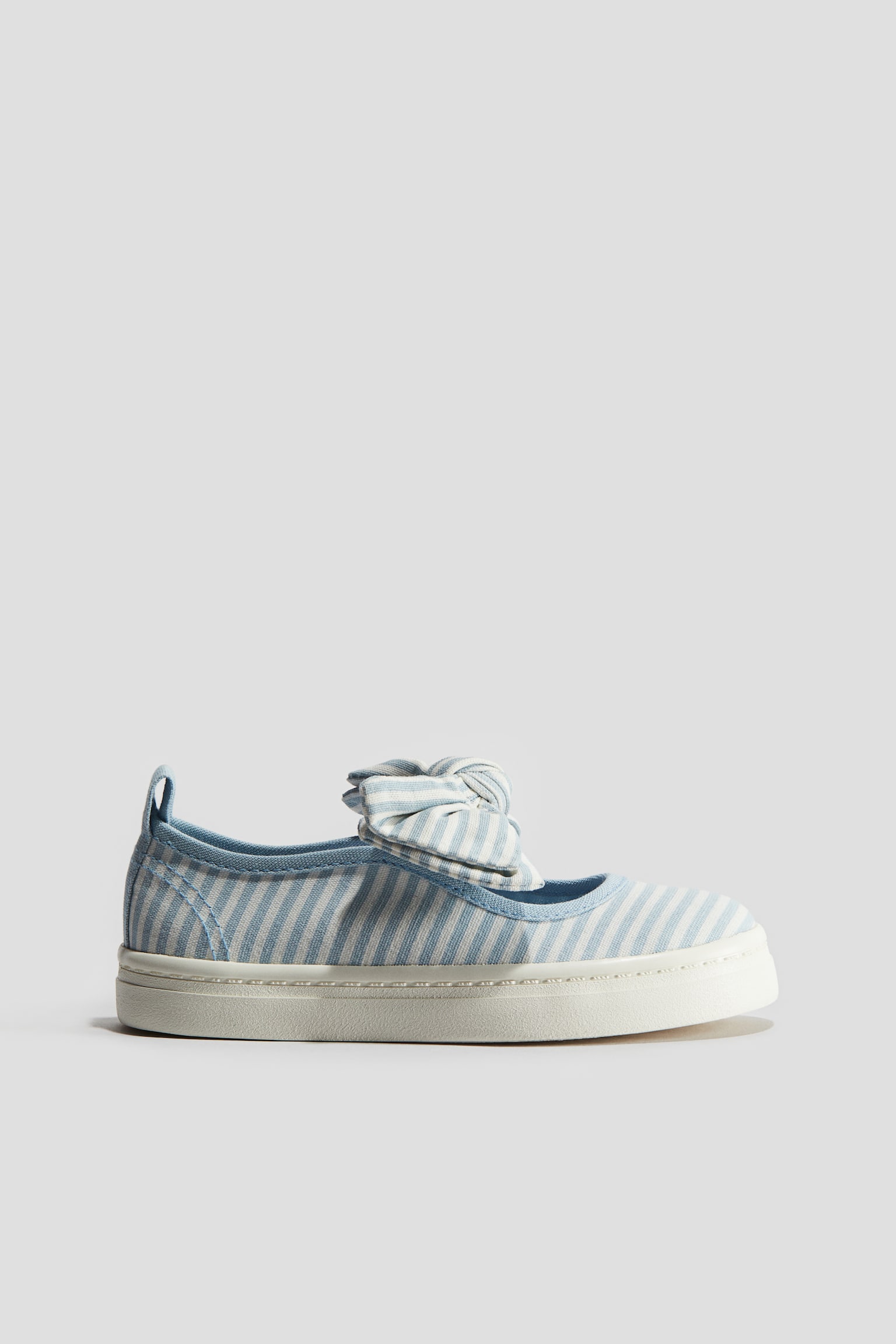 Bow-detail ballerina trainers - Light blue/Striped/White/Lemons - 4