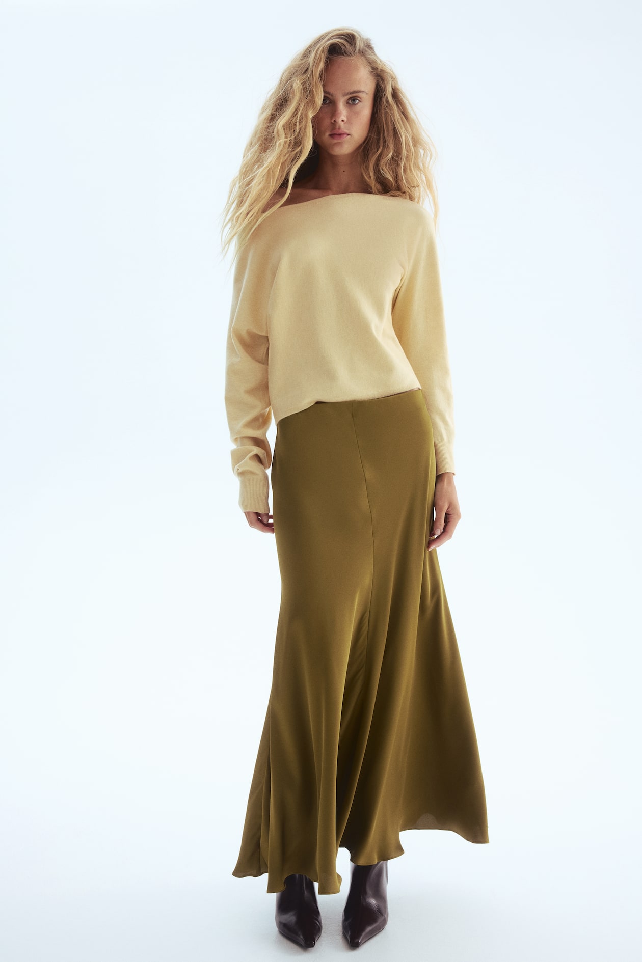 Pull Femme Jaune Pâle Taille 50/52 Manches Courtes - Coton & Acrylique, Fentes Côtés, Occasion BE
