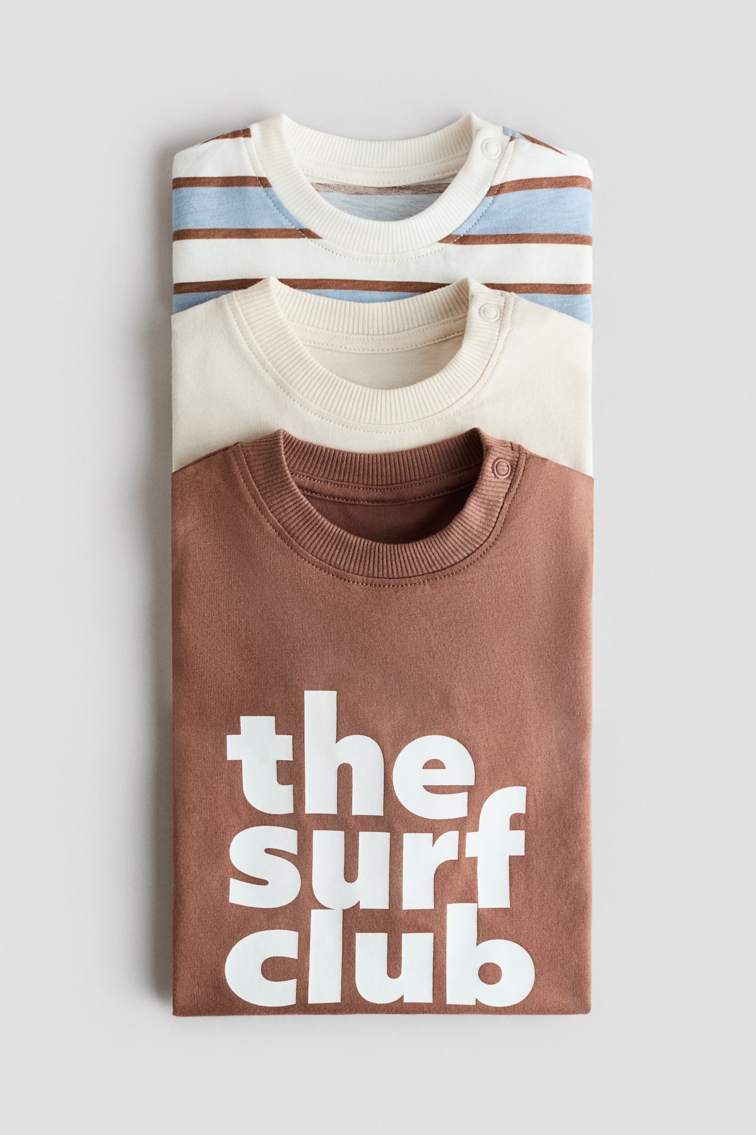 3-pack cotton T-shirts - Brown/The Surf Club/Blue/My Best Summer/Cream/New York/Green/Good Times/Blue/Sailing boat - 2