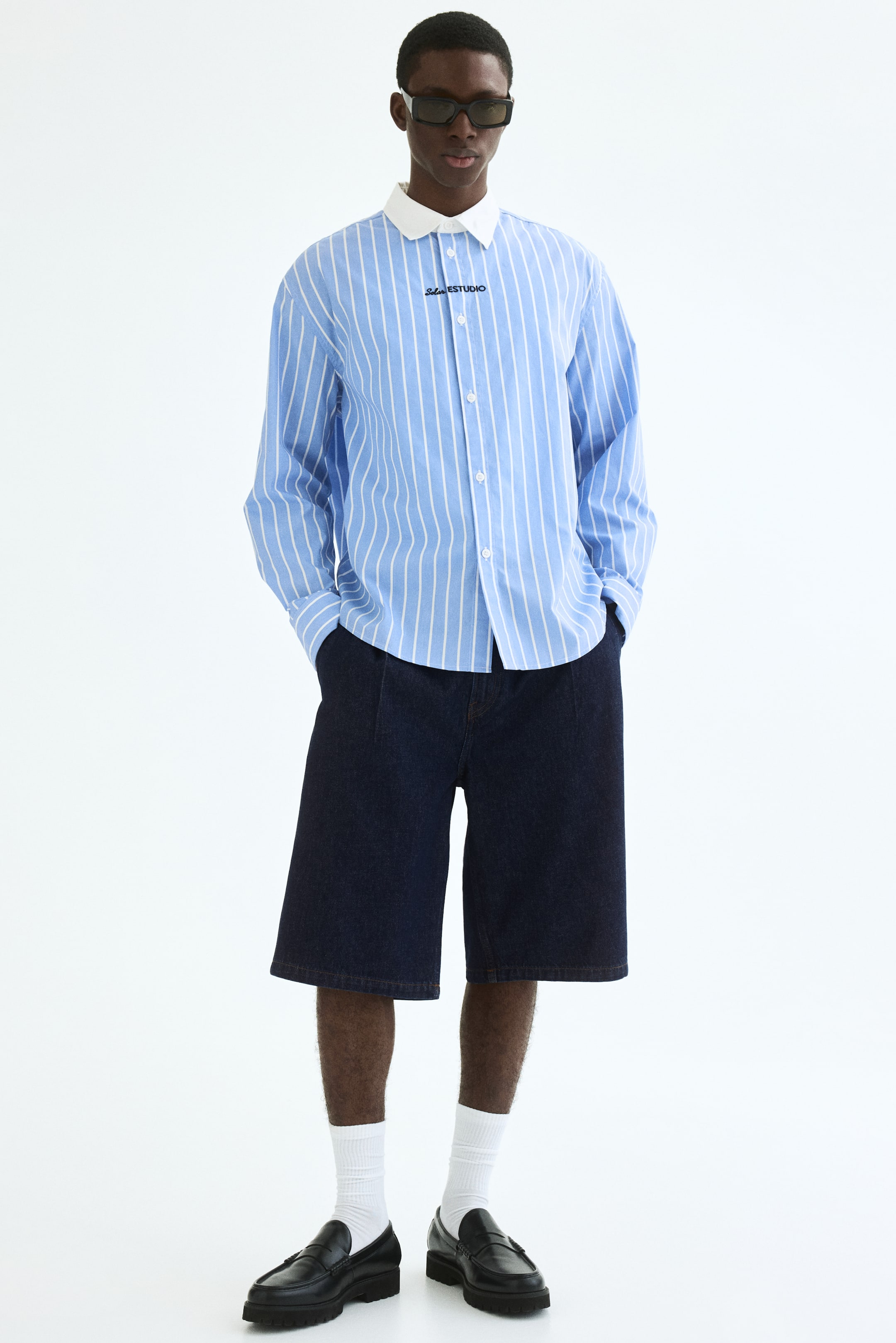 Relaxed-Fit Embroidered-Motif Cotton Shirt
