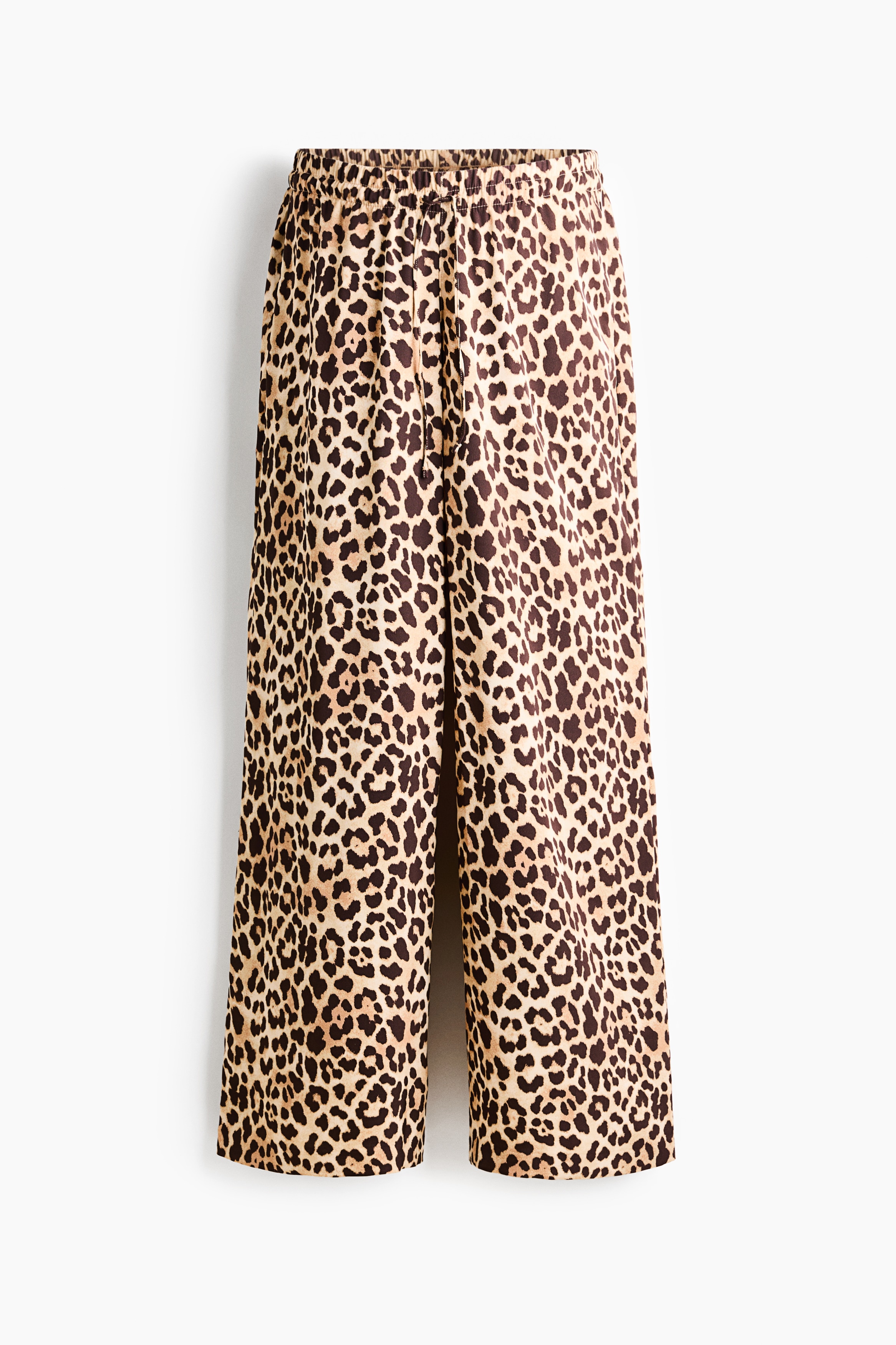 MAMA Wijde broek met drawstring - Beige/luipaarddessin/Licht kakigroen/Lichtblauw/gestreept