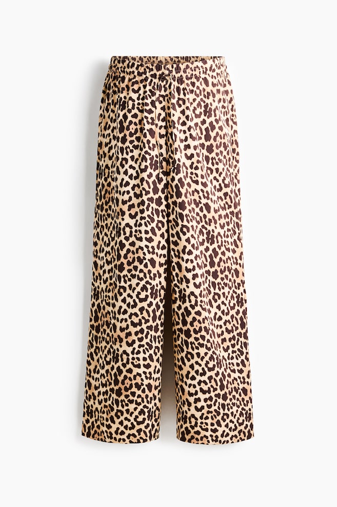 MAMA Wide-Leg Drawstring Pants - Beige/leopard print/Light blue/striped - 1