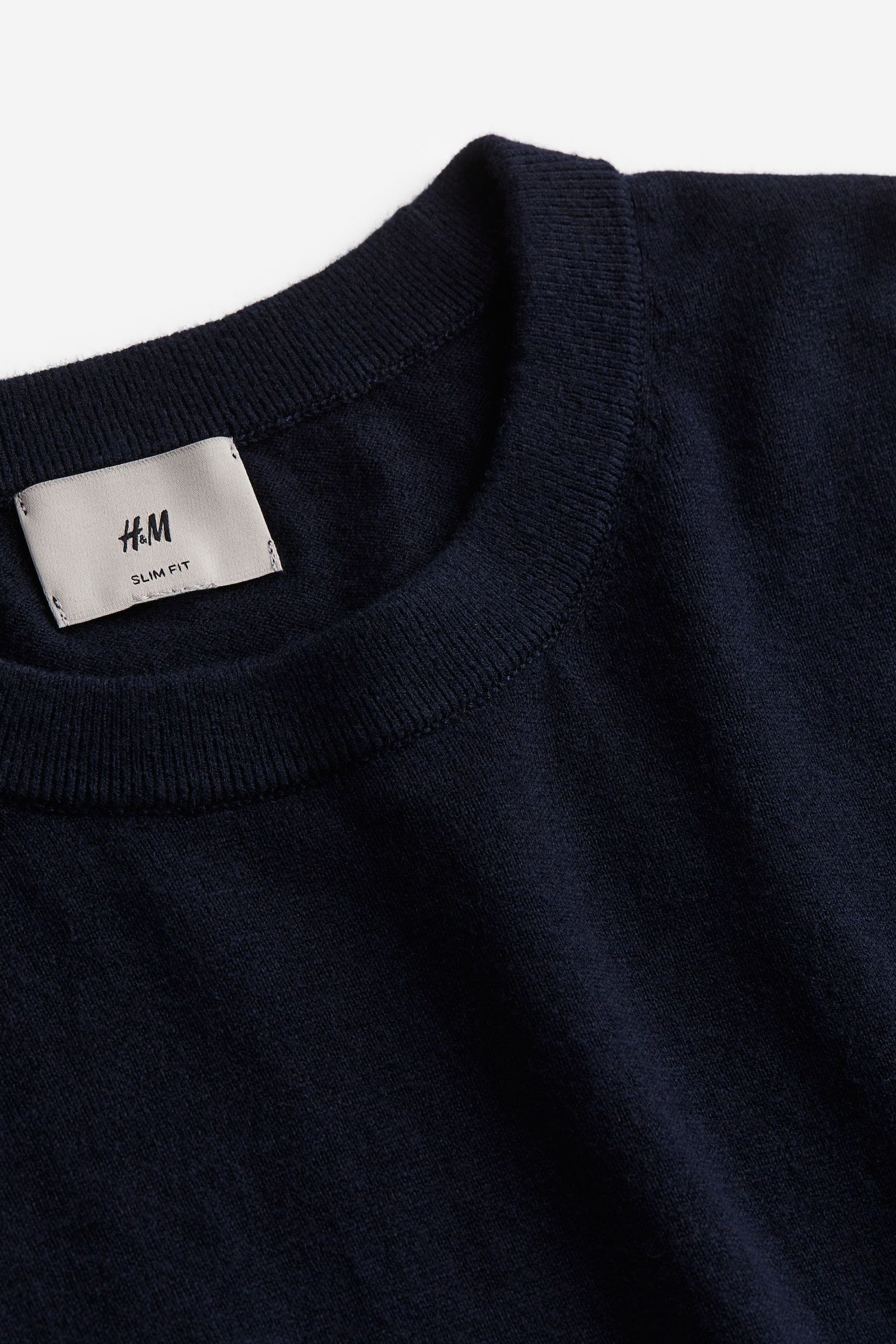 Slim Fit Cashmere-blend jumper - Navy blue/Light mole - 2