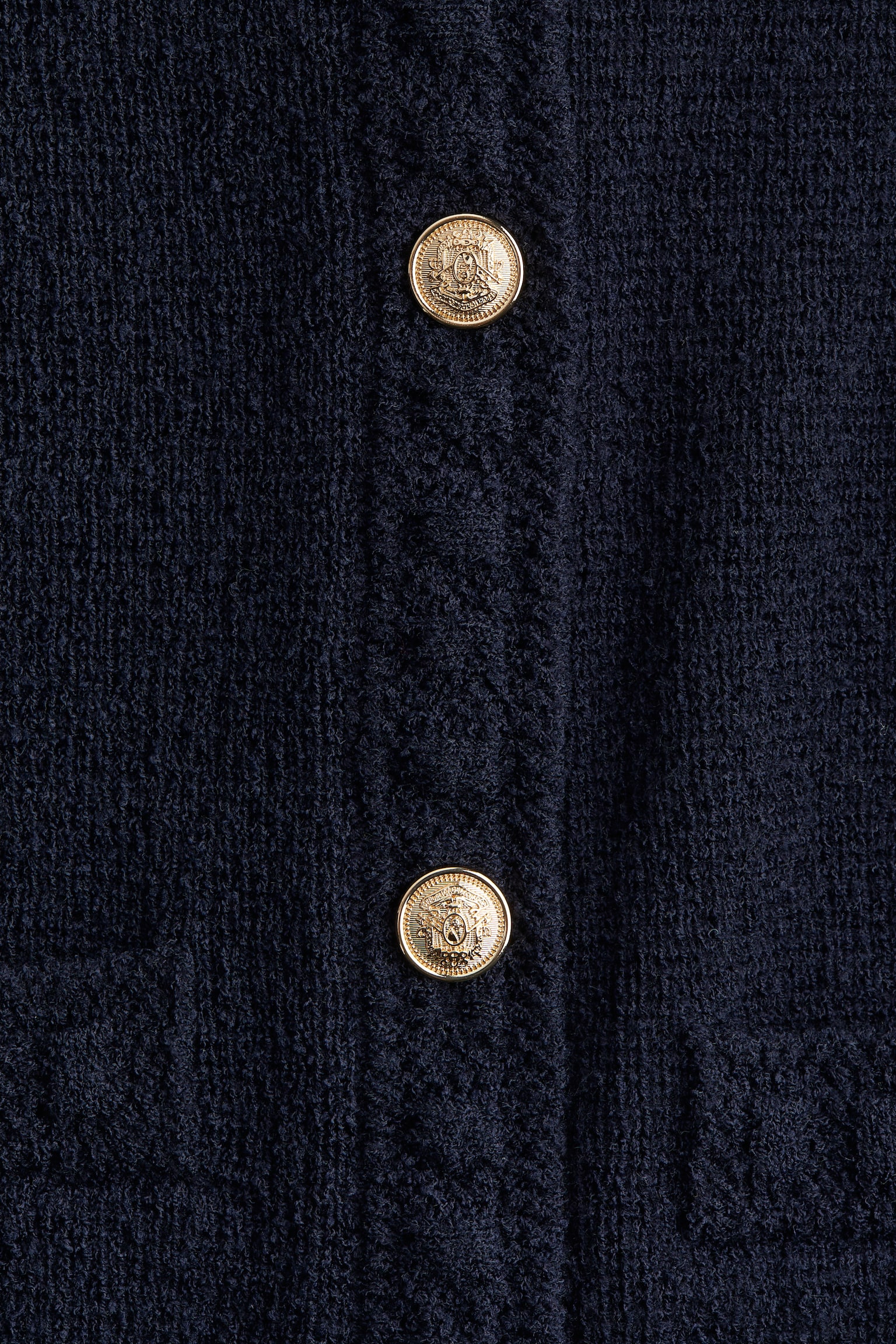 Textured-knit cardigan - Navy blue/Black/Cream/Dark khaki green/Black/Cream - 3