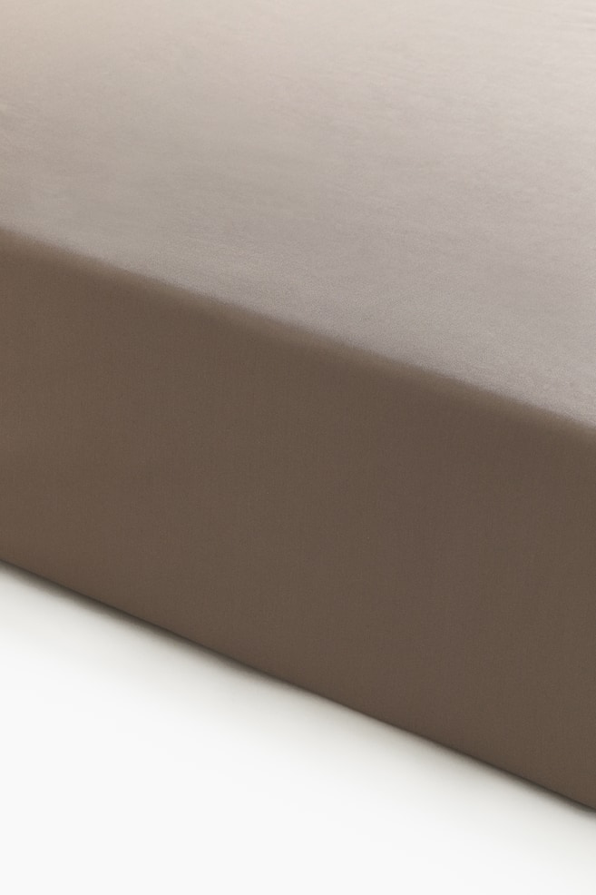 Drap-housse en satin - Taupe - 1