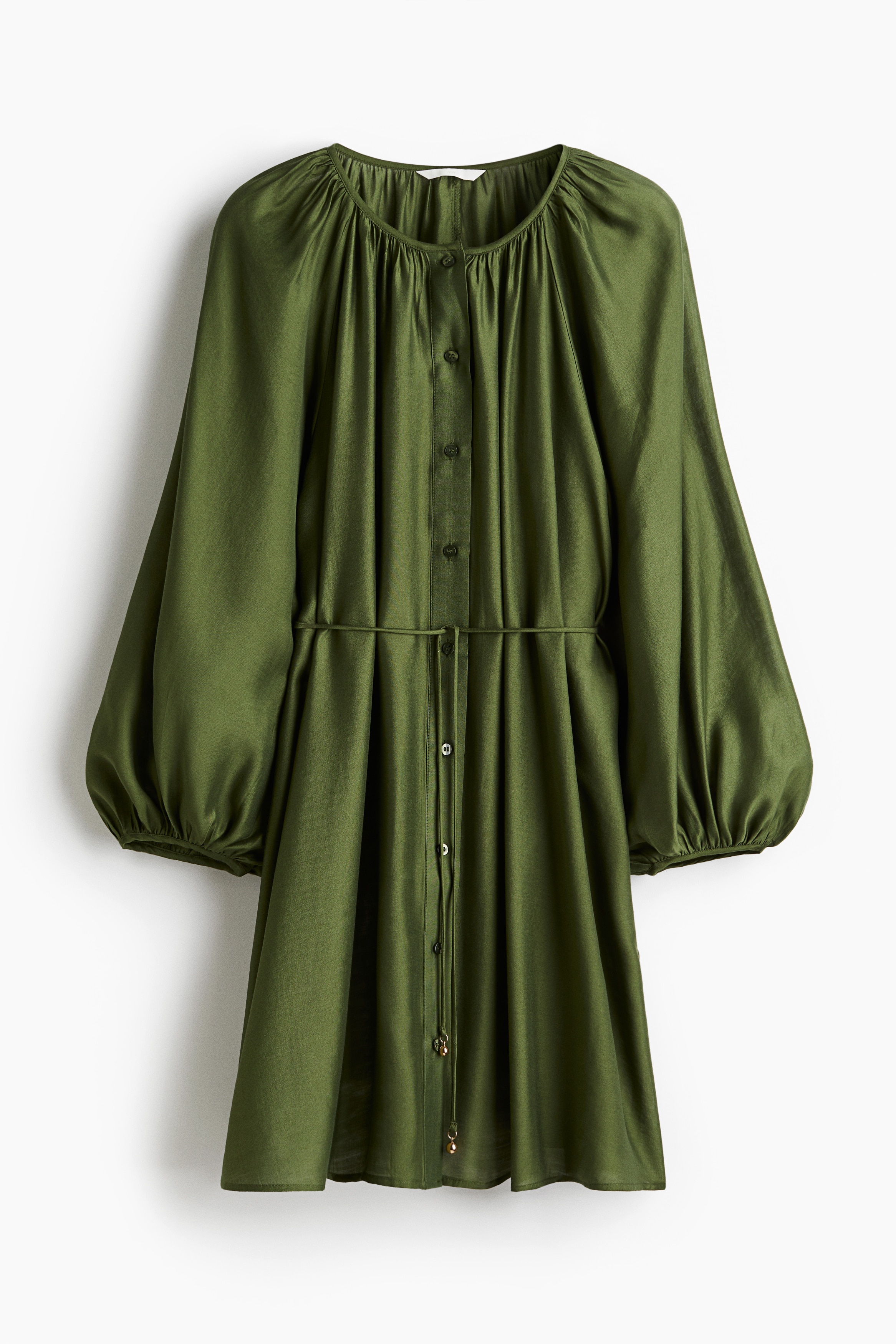 Φόρεμα σε φαρδιά γραμμή με δετή ζώνη - Σκούρο πράσινο/Λευκό/μπορντό/φλοράλ/Ανοιχτό μπεζ/φλοράλ/Μαύρο/φλοράλ