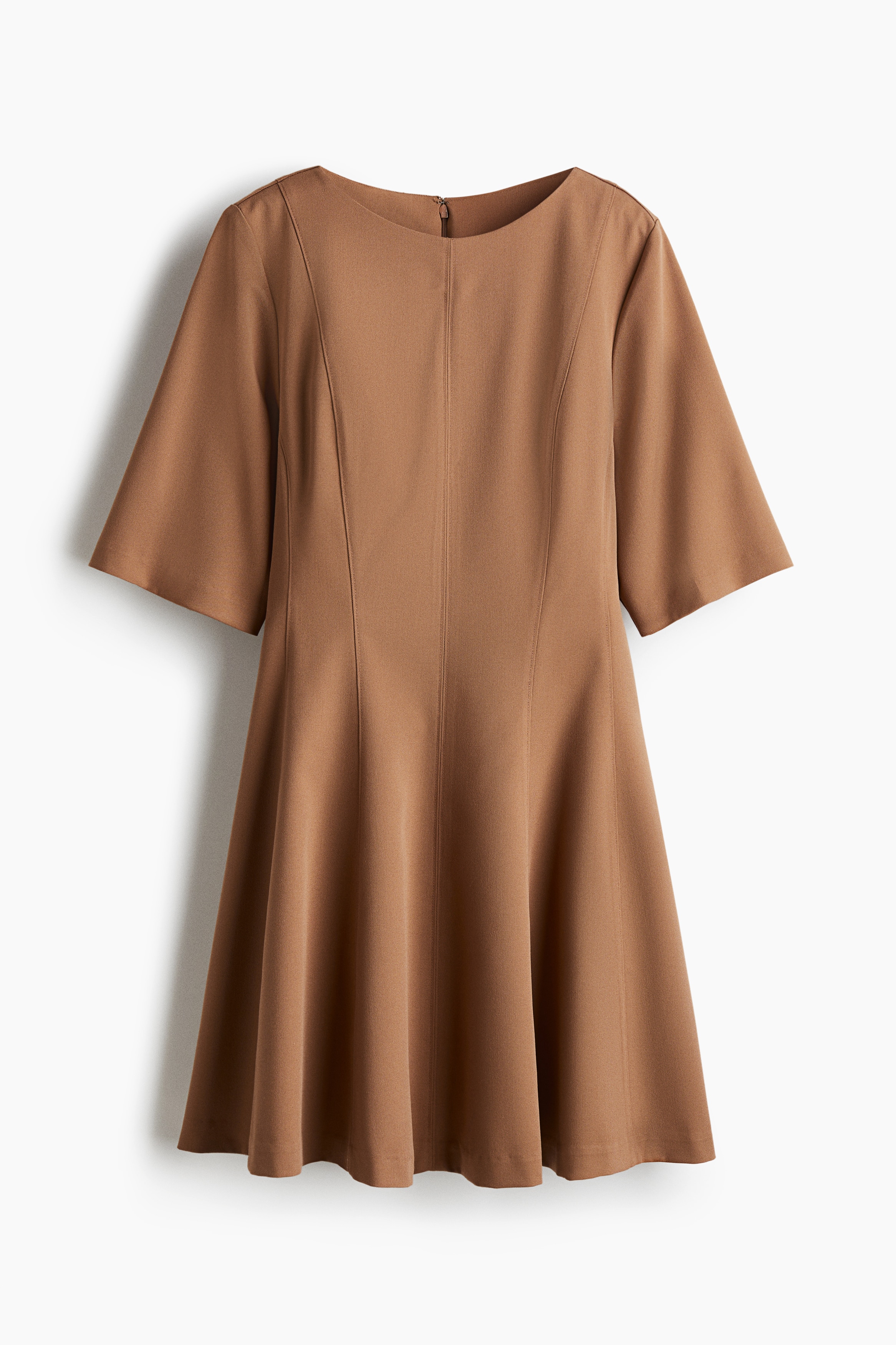 Waisted twill dress - Dark beige/Black/Checked/Dark beige/Leopard print/Burgundy/Black