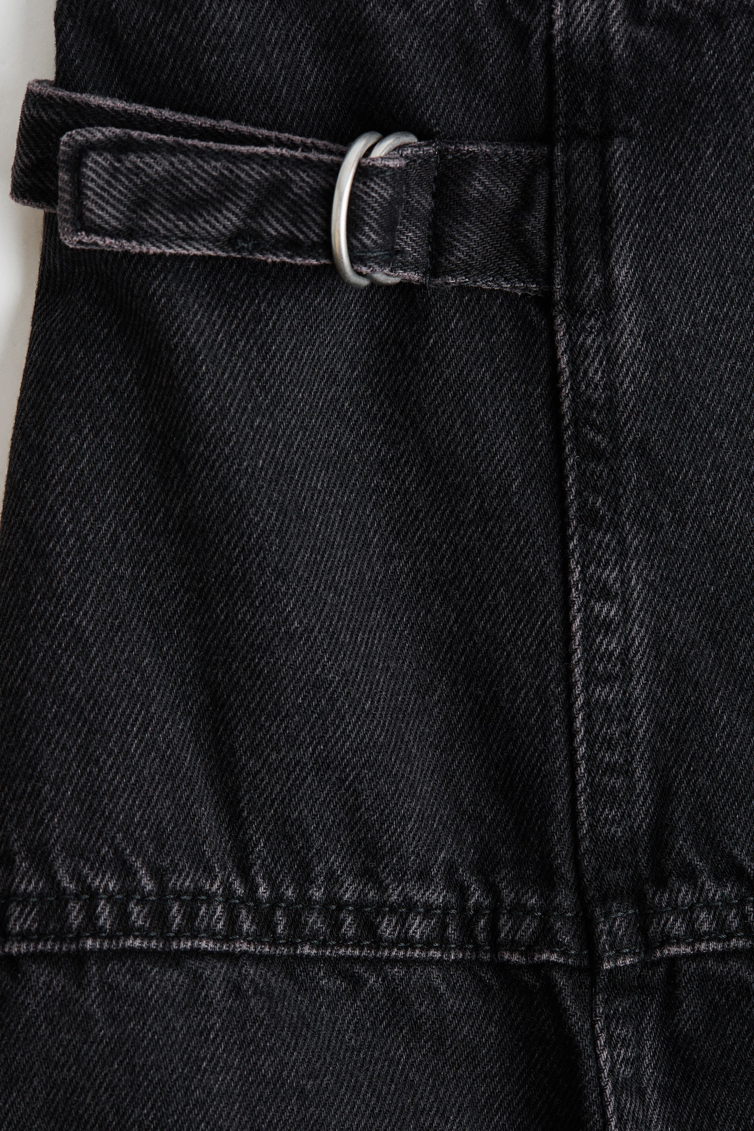 Женская юбка H&M Flared Denim Skirt, цвет: Джинсовый чёрный — фото 6