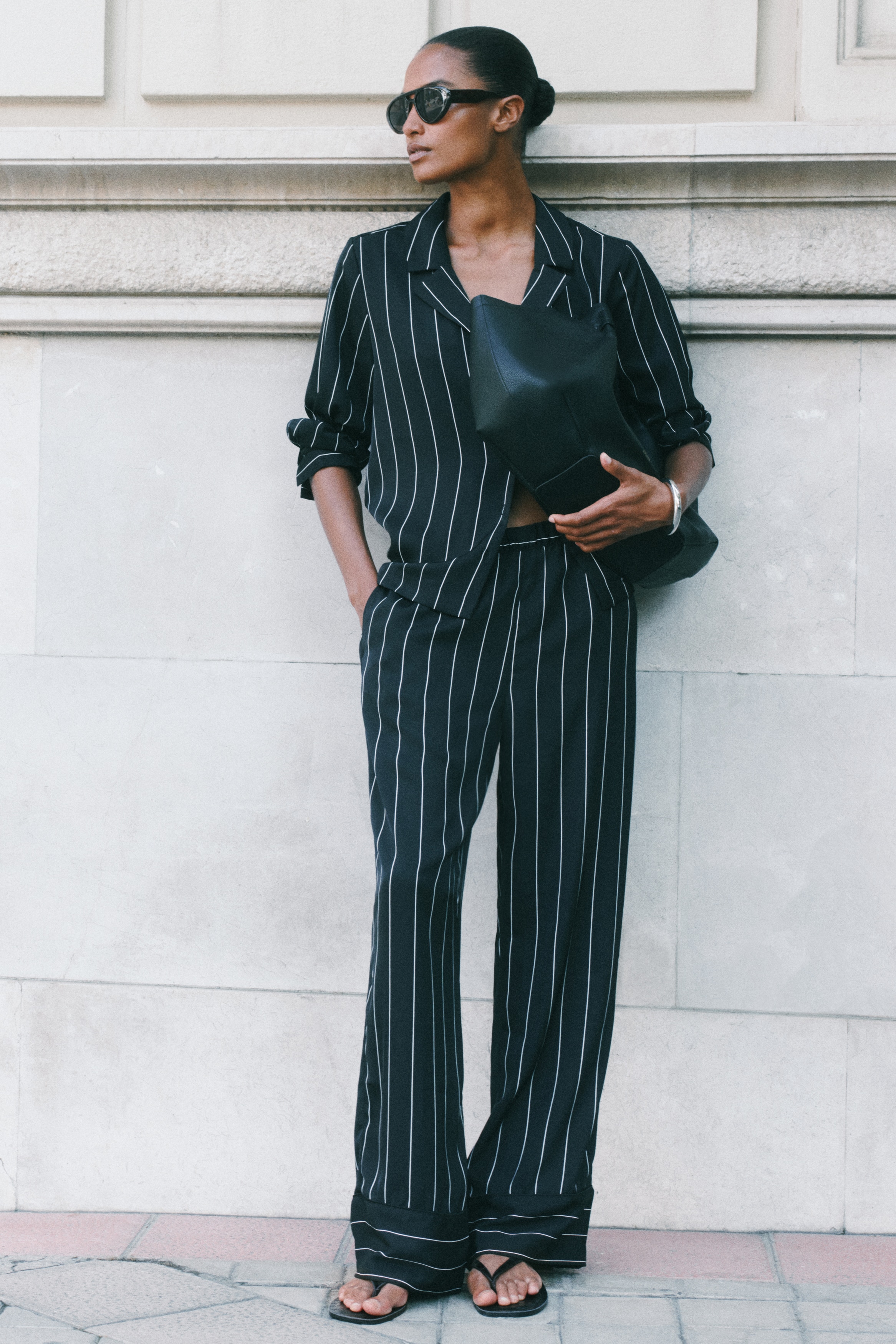 Loose-fit twill trousers