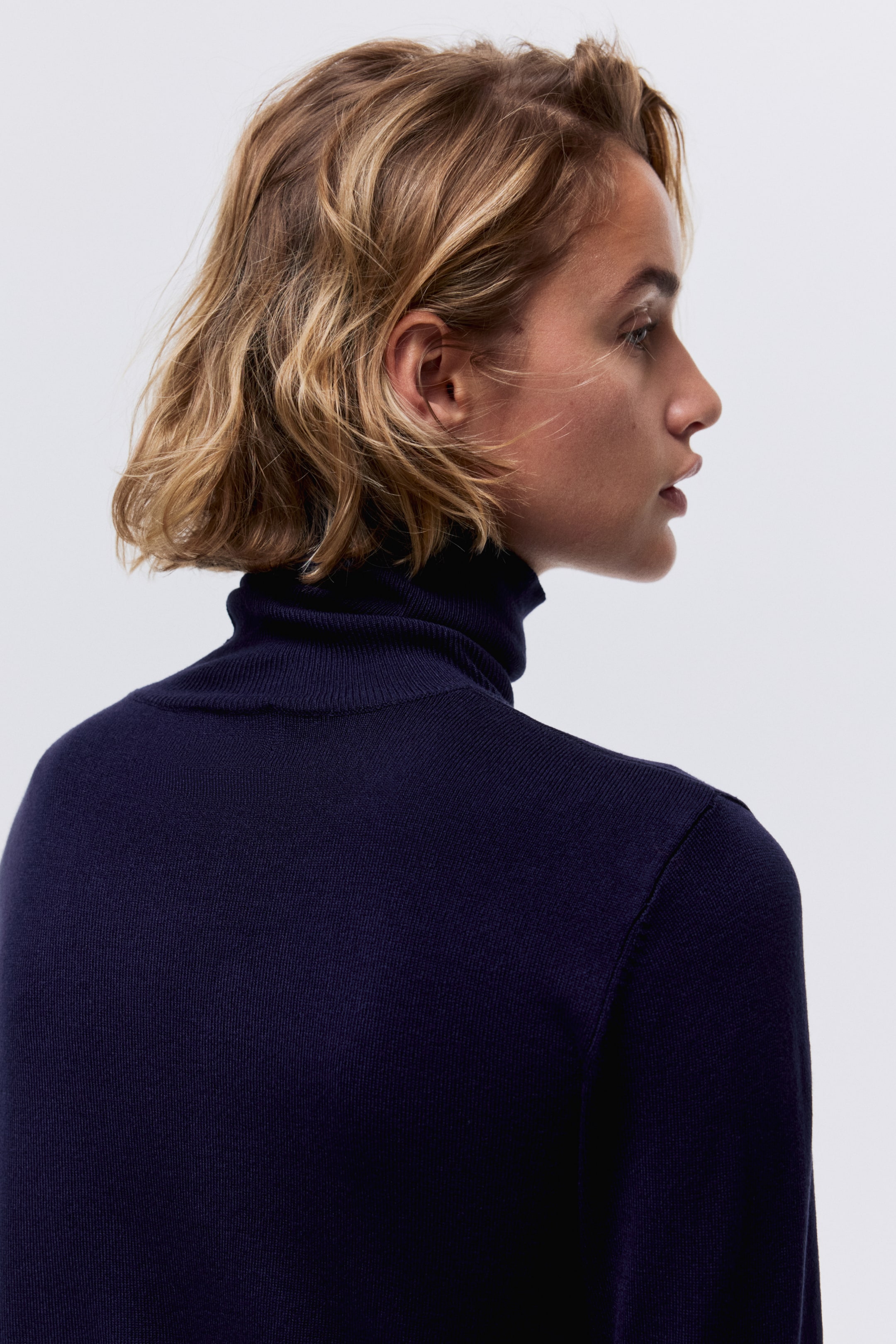 View larger image: Polo-neck jumper - Navy blue - Ladies | H&M HK 5