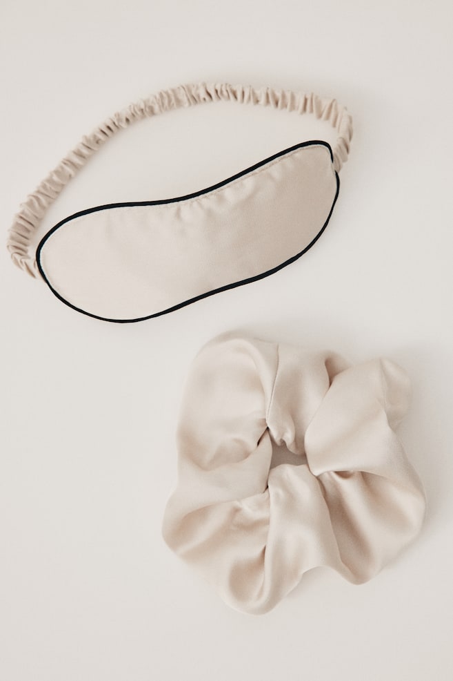 Satin pyjama gift set - Light beige - 5