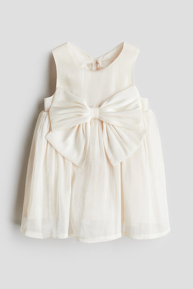 Bow-detail organza dress - Cream/Light blue/Light dusty pink/Light dusty pink - 1