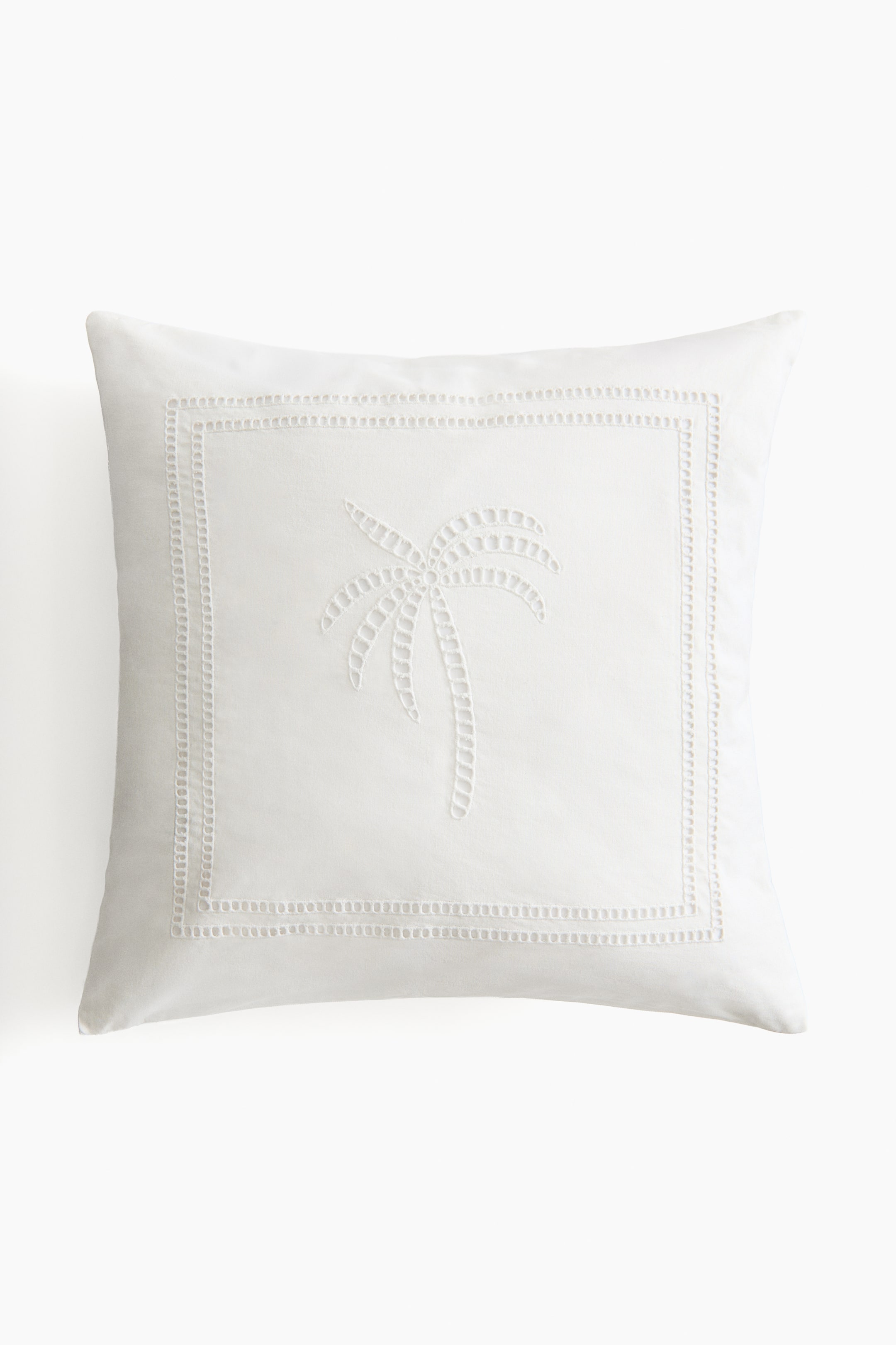 Eyelet-Embroidered Cushion Cover