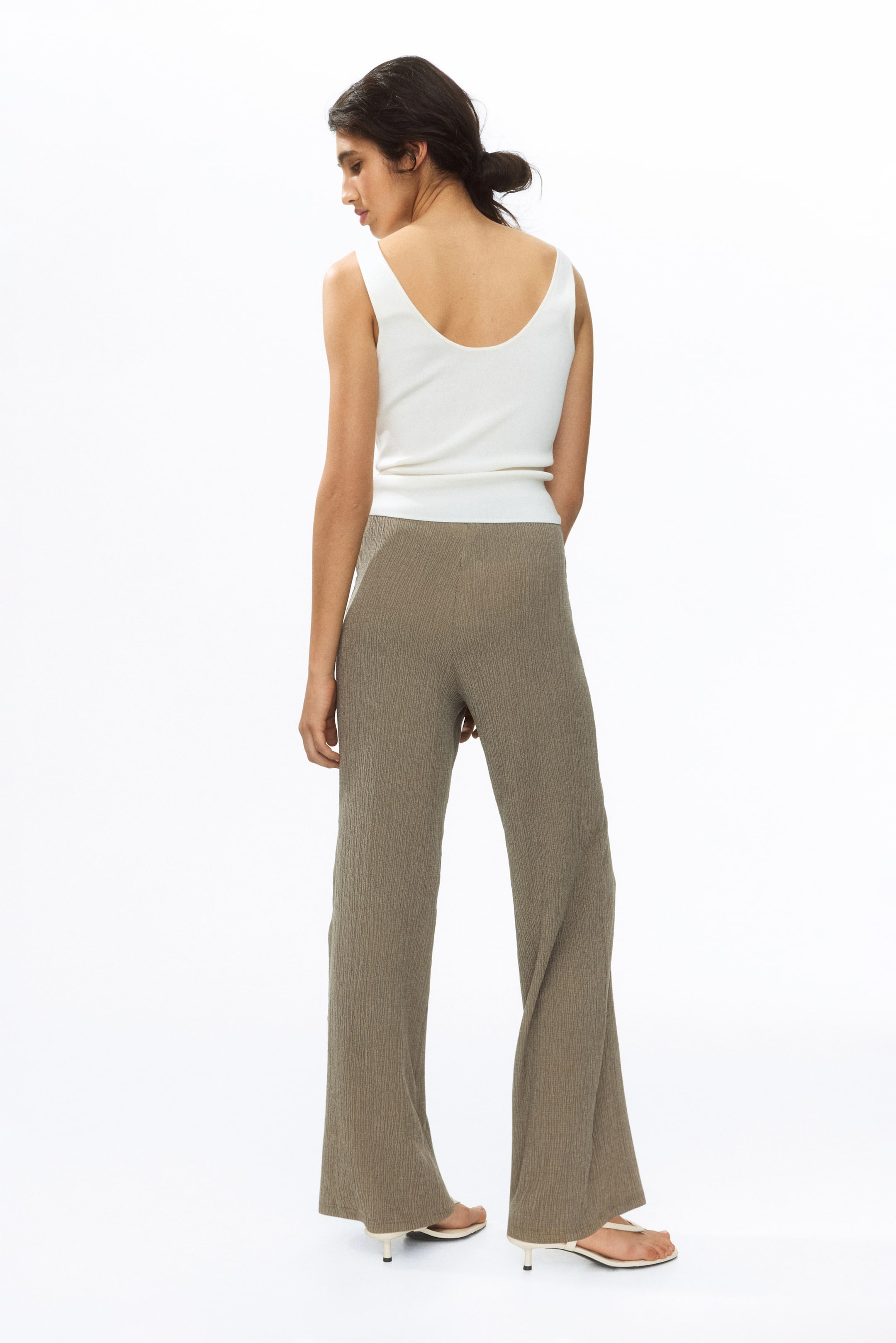 Straight Crinkled Pants