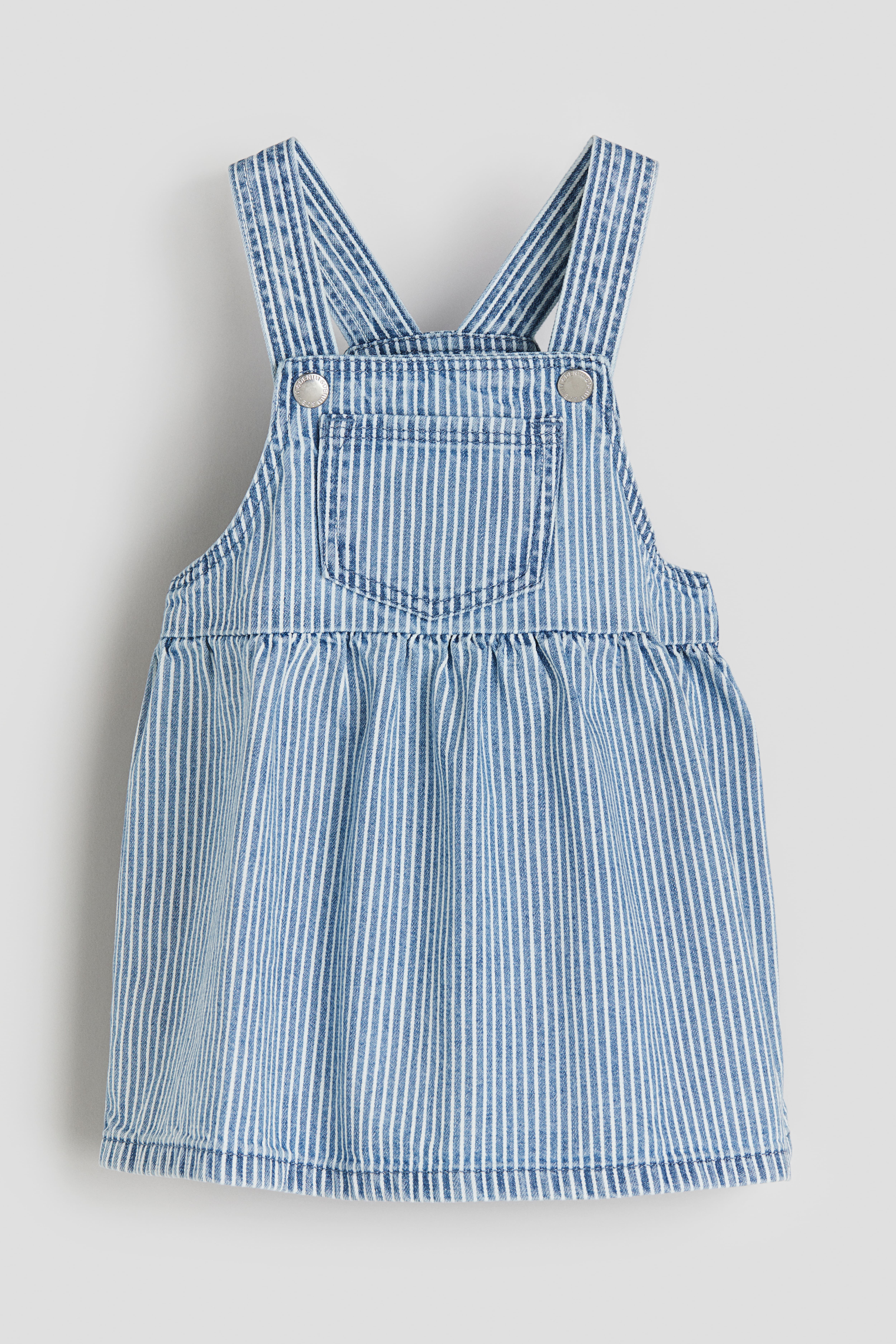 Overall Dress - Square Neckline - Sleeveless - Blue/striped - Kids | H&M US