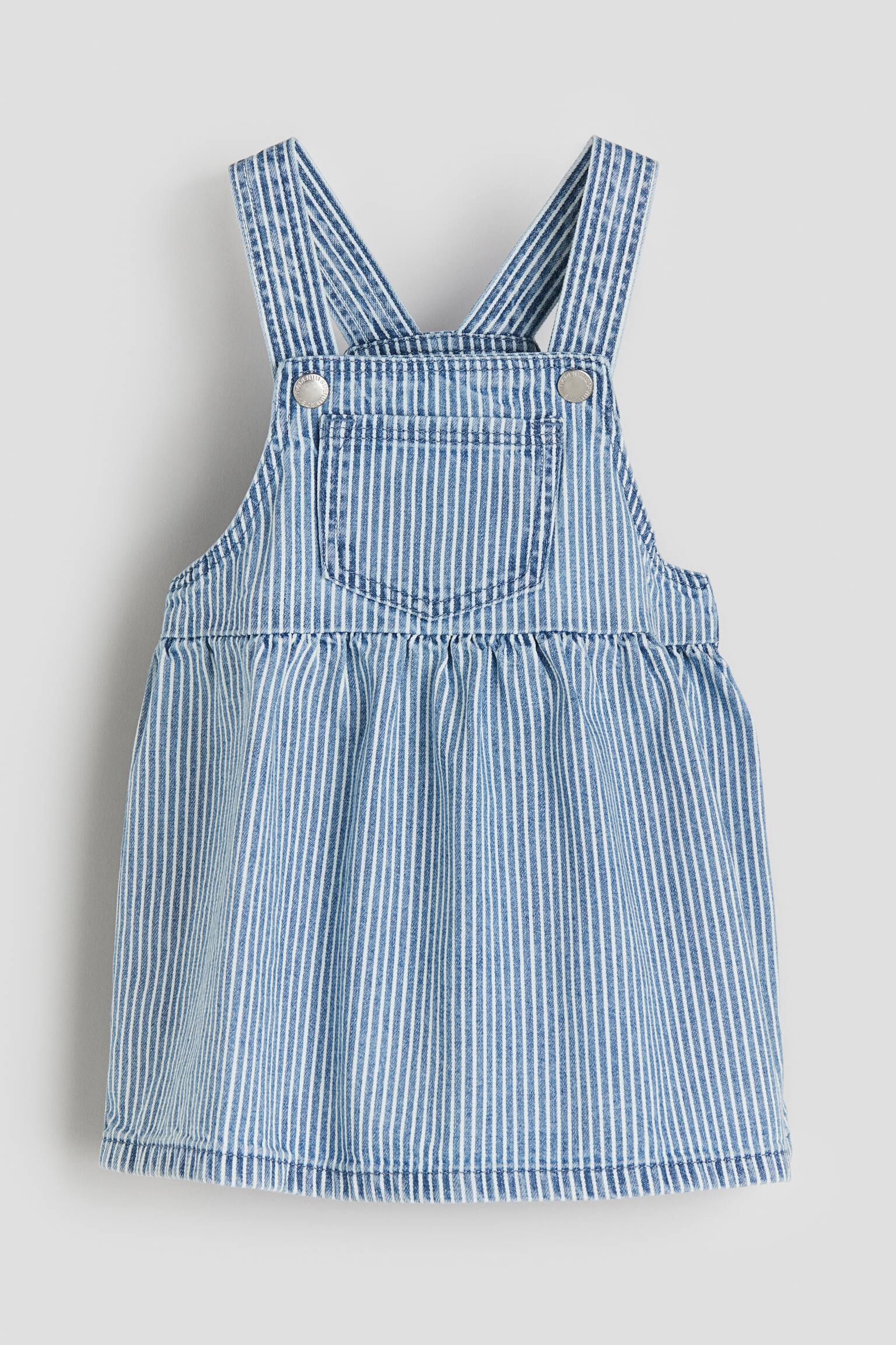 Dungaree Dress - Blue/Stripe/Light denim blue/Dark denim blue/Denim blue/Cream/Flowers - 1