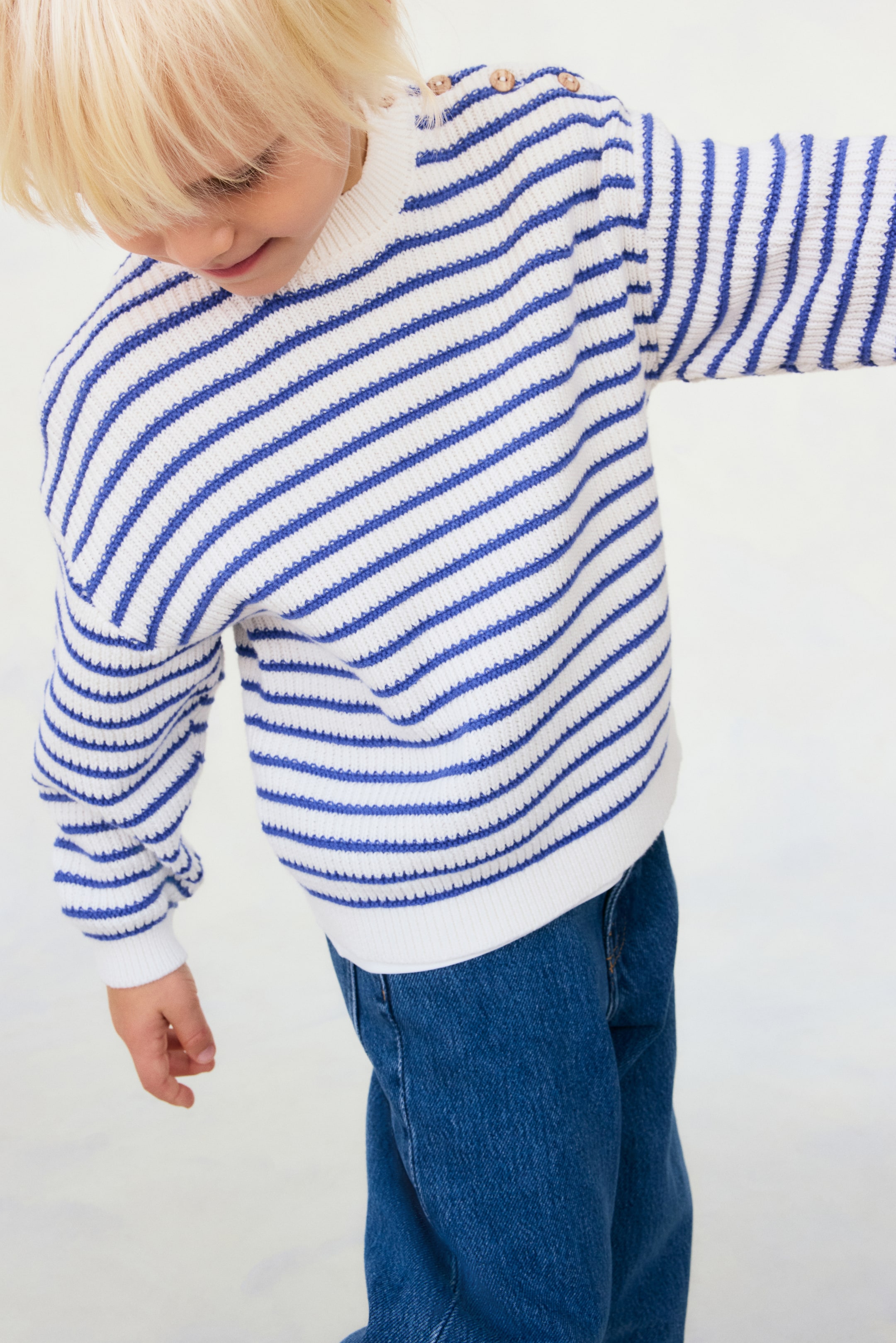 View larger image: Tapered Cotton-blend Jeans - Denim blue - Kids | H&M US 2