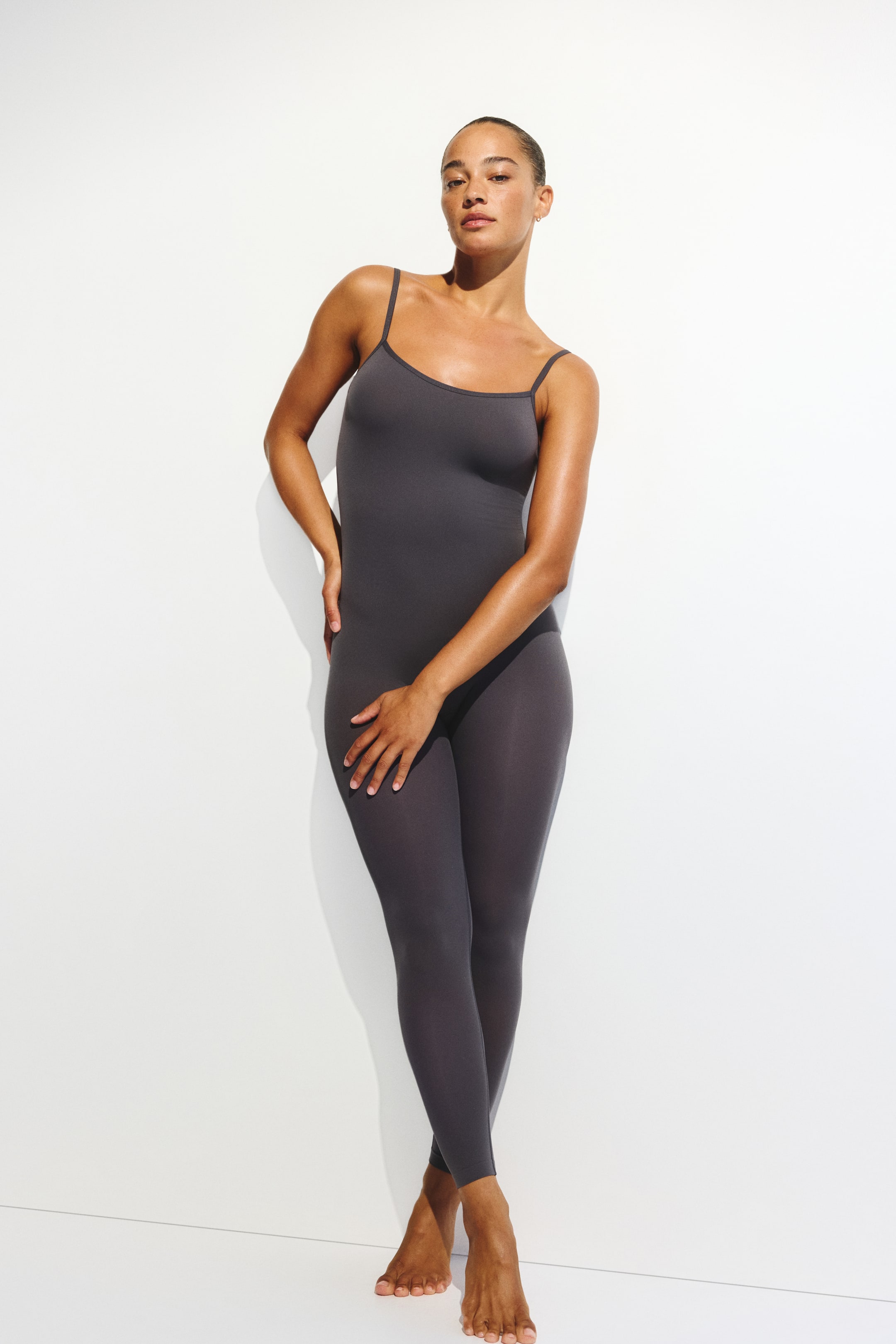 View larger image: Strappy unitard - Dark grey - Ladies | H&M GB 2