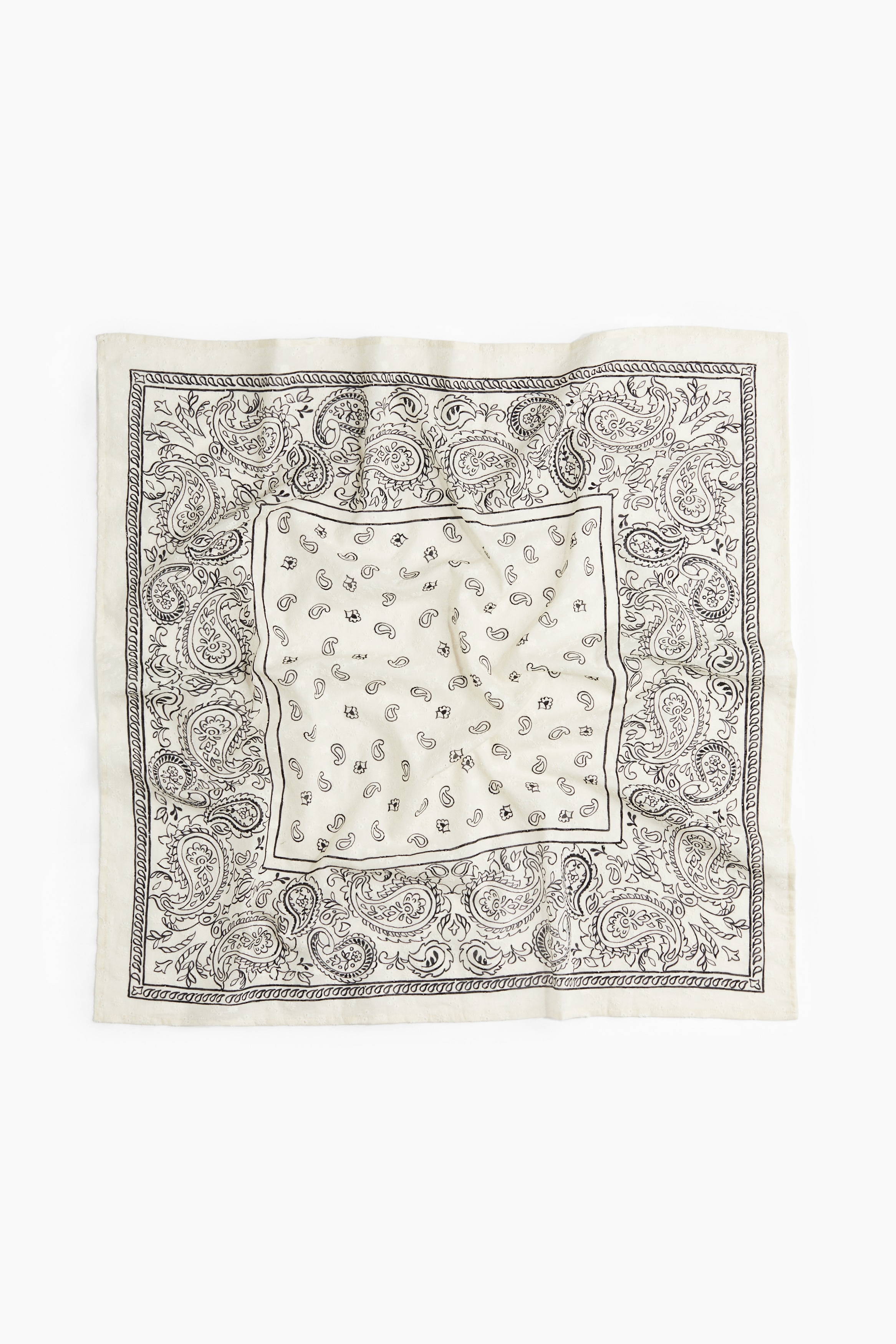 Foulard in sangallo - Crema/motivi cashmere