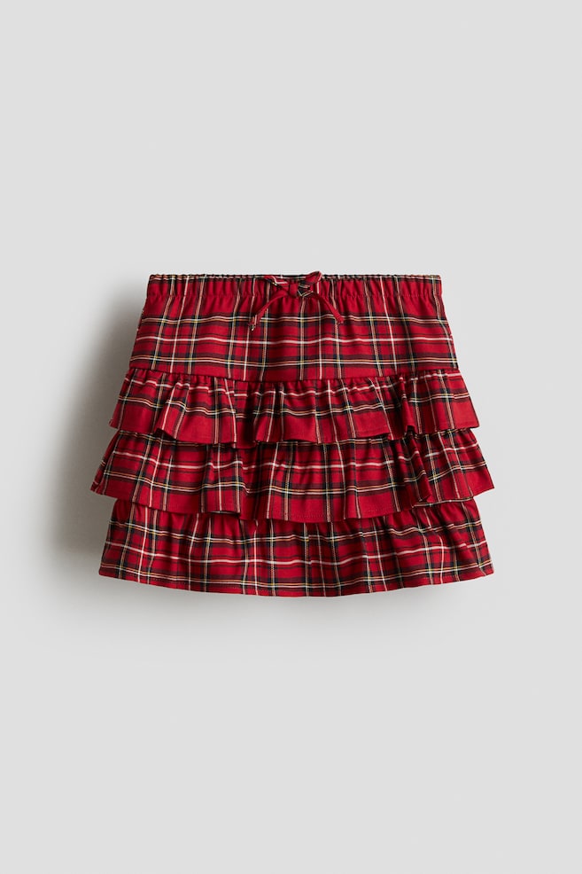 Jupe à étages - Rouge/carreaux/Blanc/carreaux/Beige/imprimé léopard/Gris foncé/fleuri - 1