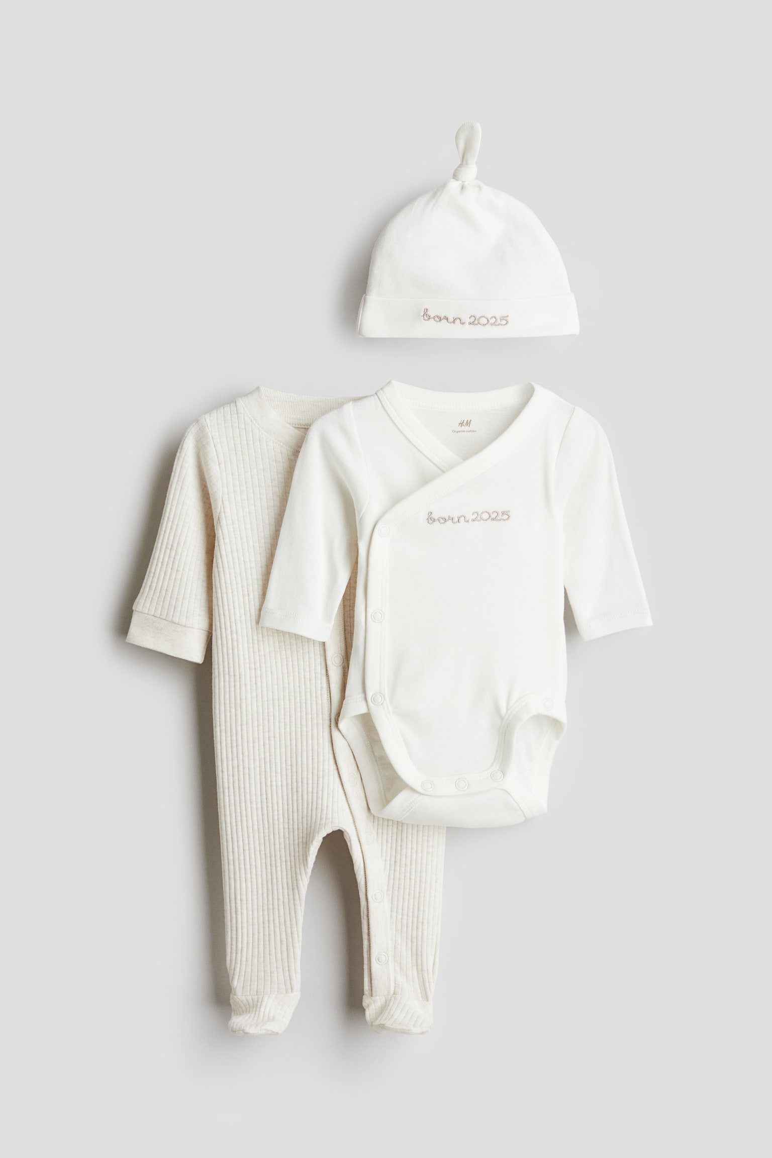 3-piece cotton jersey gift set - White/Born 2025/White/My Little Love - 1