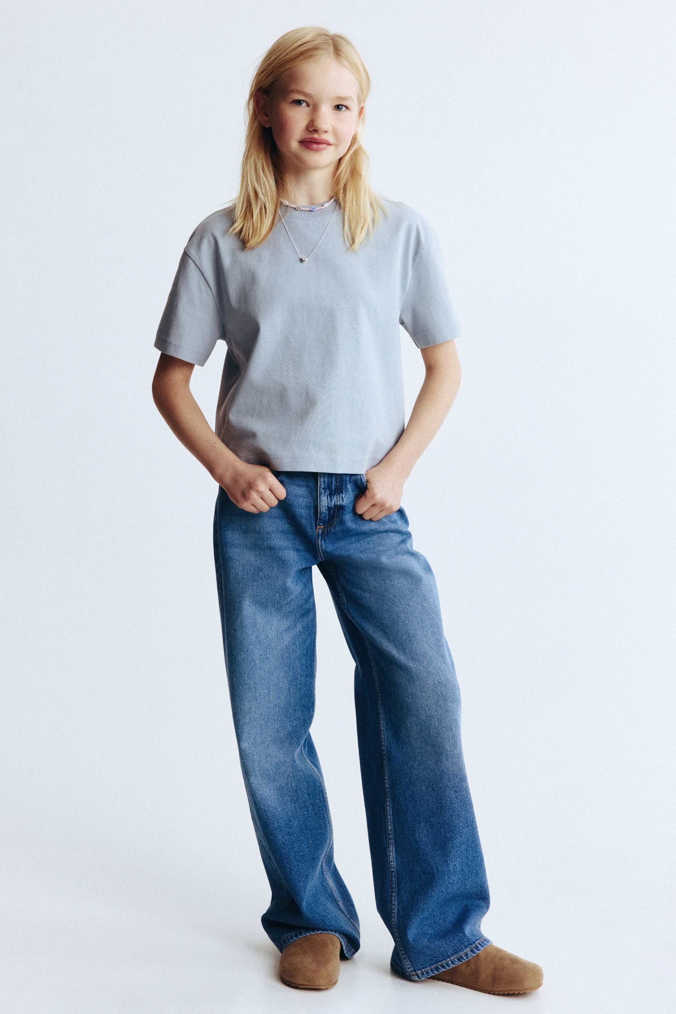 寬管牛仔褲 - 丹寧藍/淺丹寧灰/黑色/淺丹寧藍/淺丹寧灰/丹寧灰/Dark denim blue/丹寧藍/淺丹寧藍