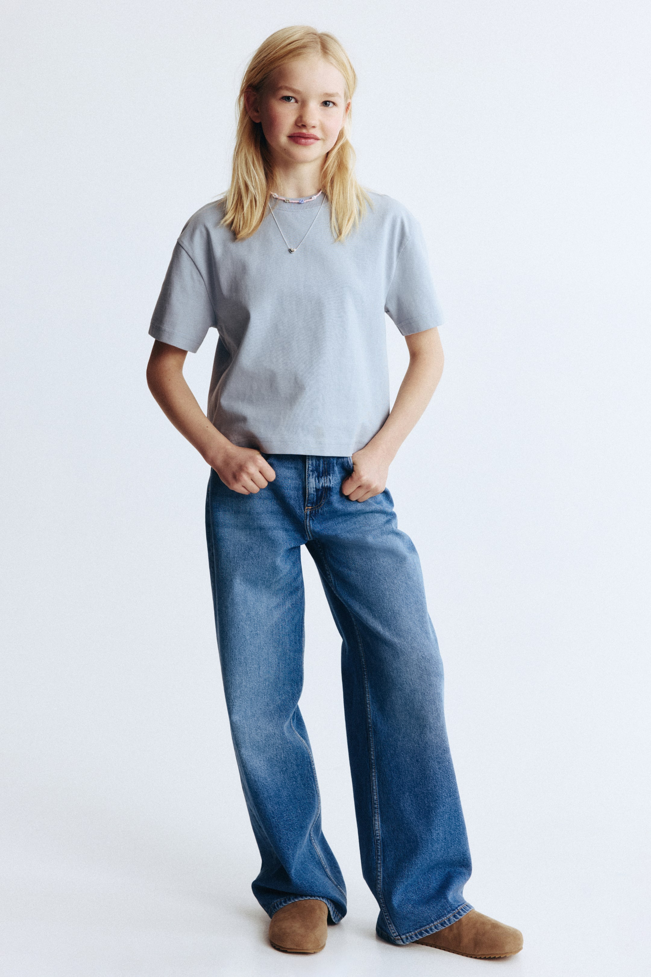 Zobrazit větší obrázek: Wide Leg Jeans - Denim blue - DĚTI | H&M CZ 1