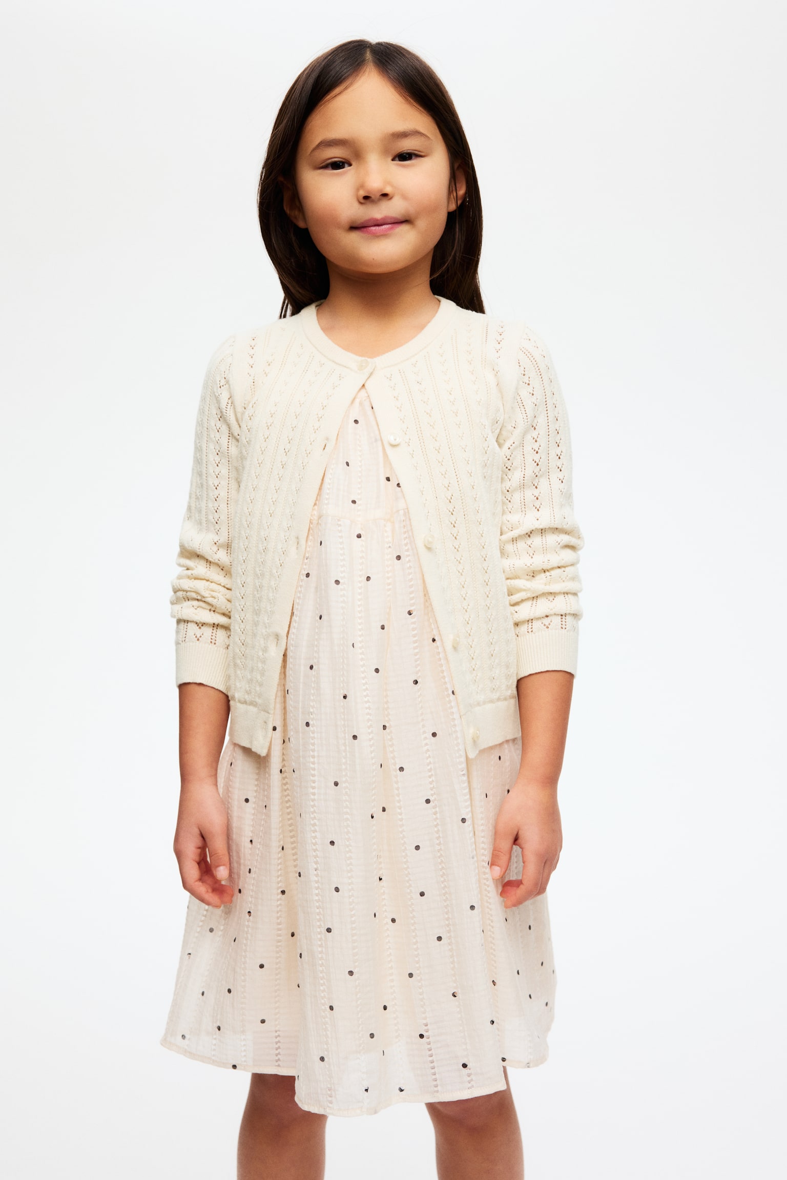 Ajourgebreid katoenen vest - Roomwit - 3