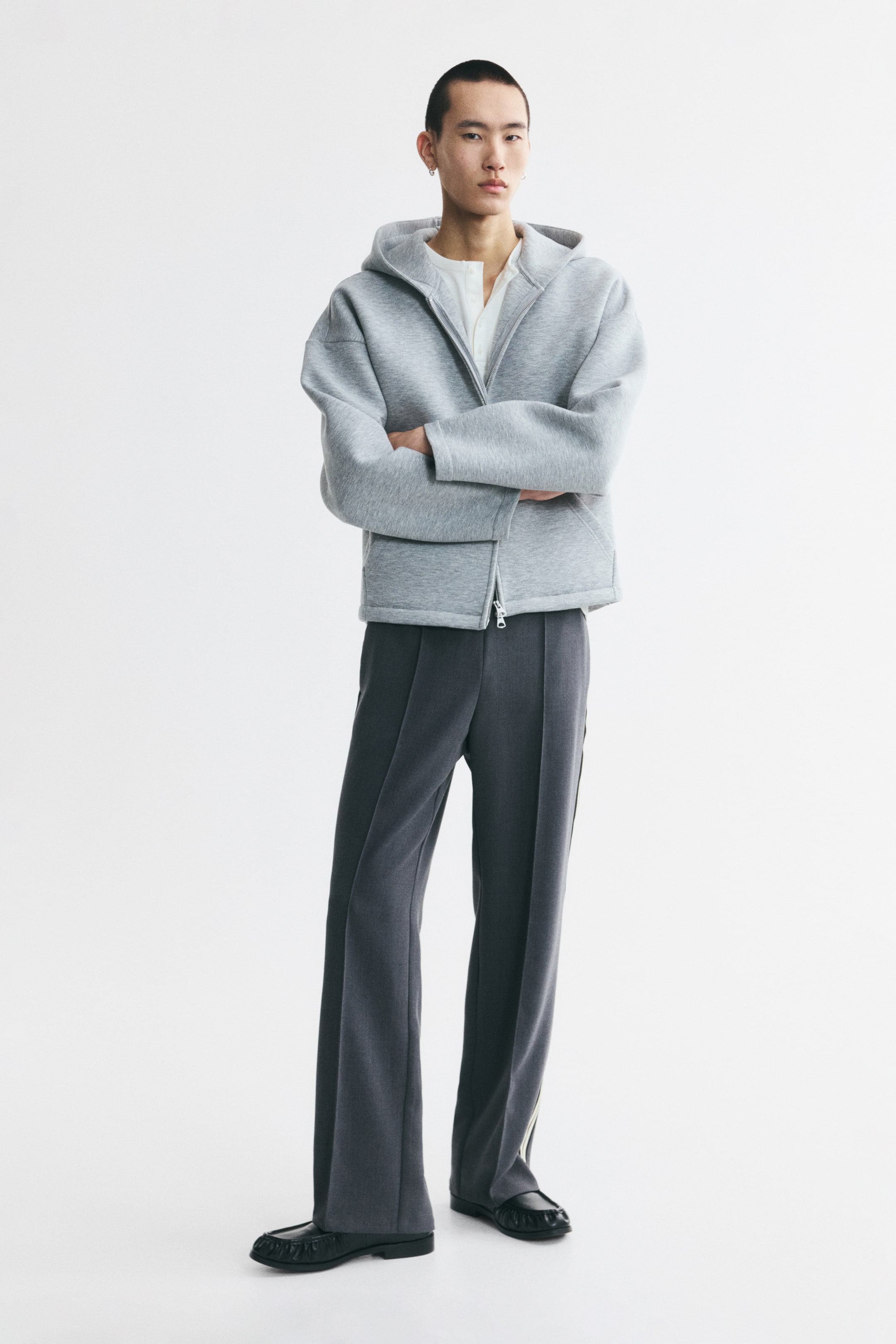Oversized Scuba Hooded Jacket