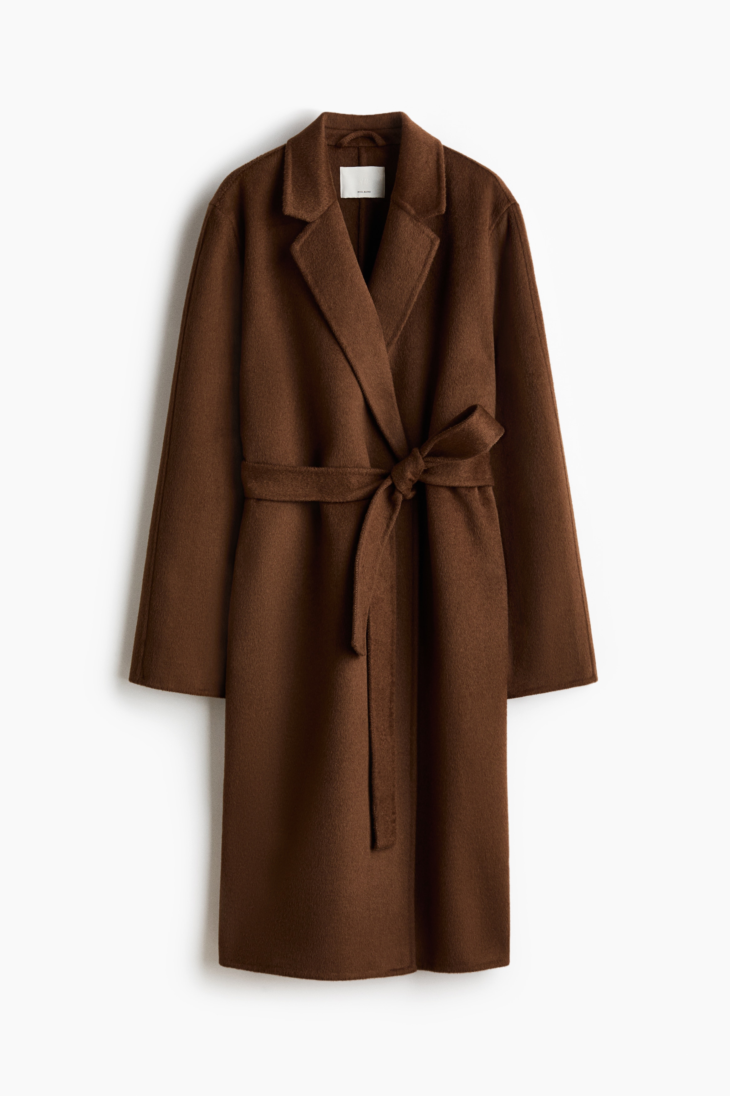 Manteau fait main en laine mélangée - Brun/Crème