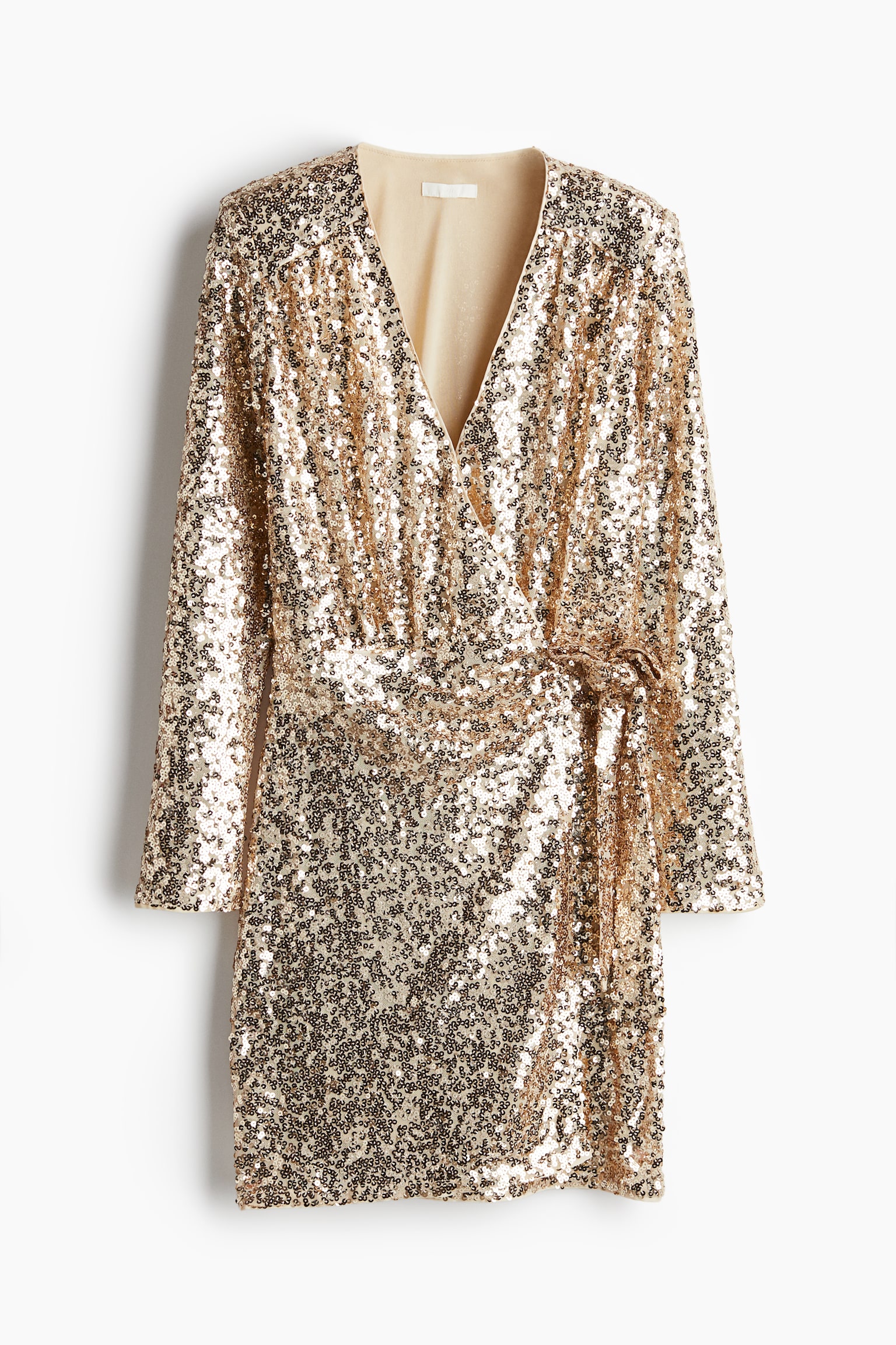 Sequined wrap dress - Gold-coloured/Black/Dark green - 2