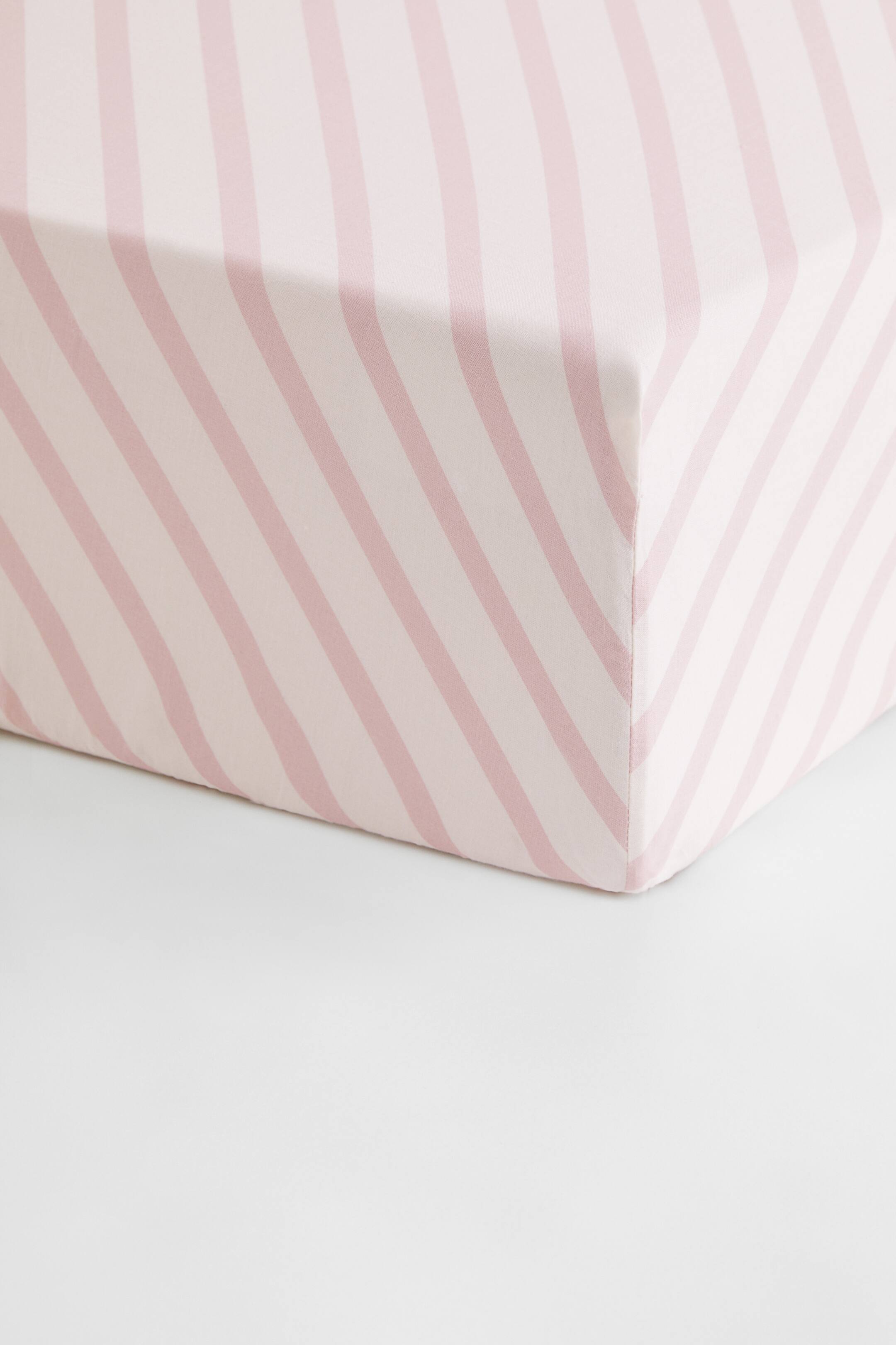 Fitted sheet Light pink/Striped Home All H&M GB