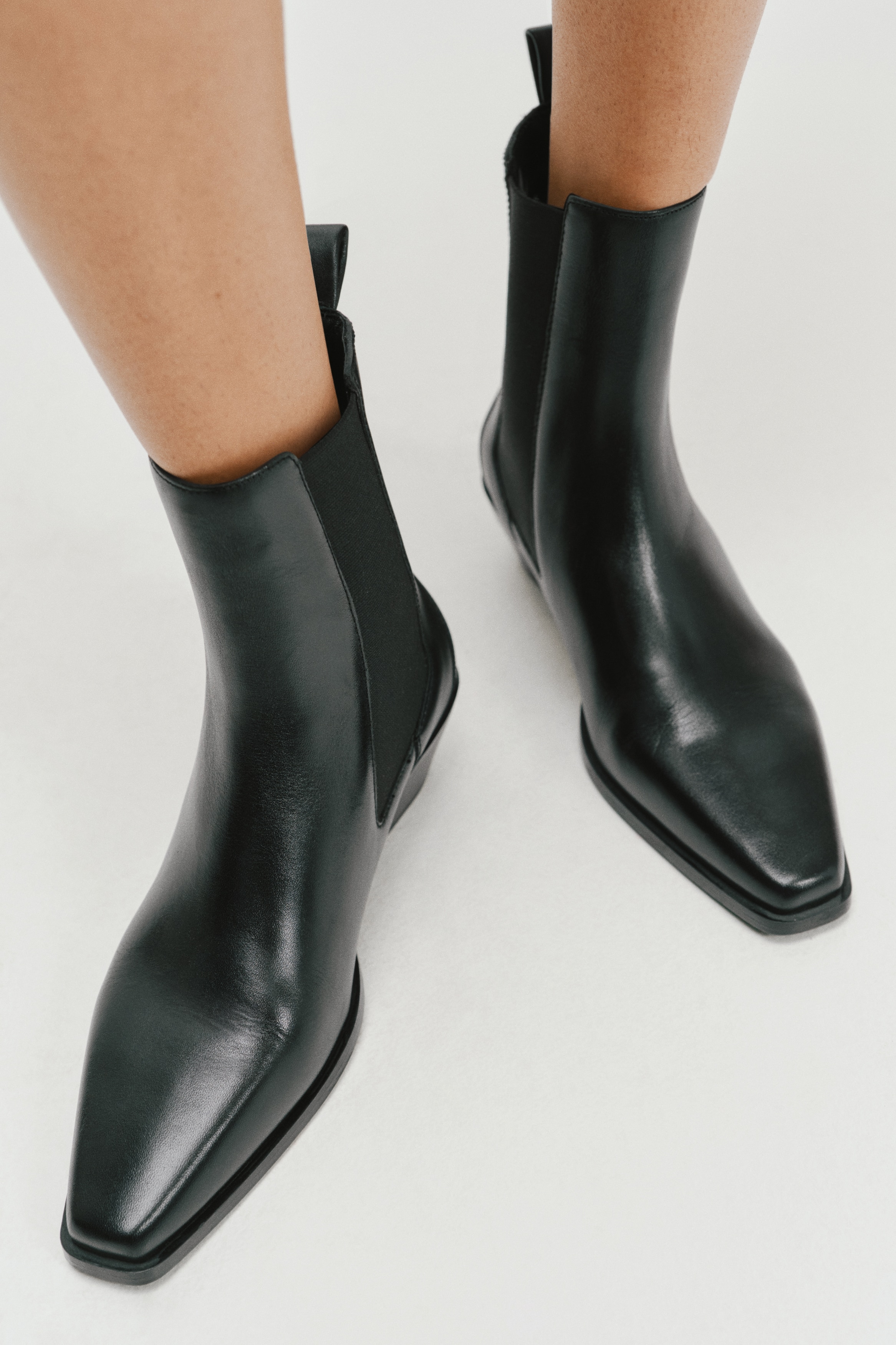 Bottines en cuir - Noir/Marron