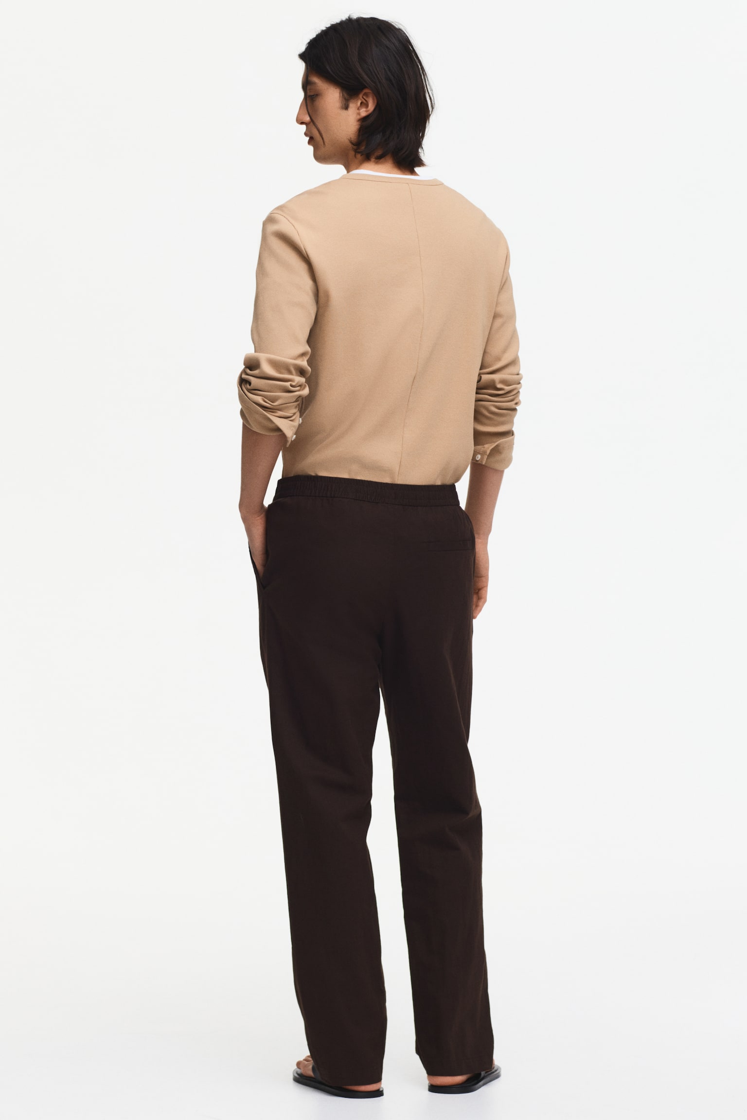 Regular Fit Linen-blend trousers - 6