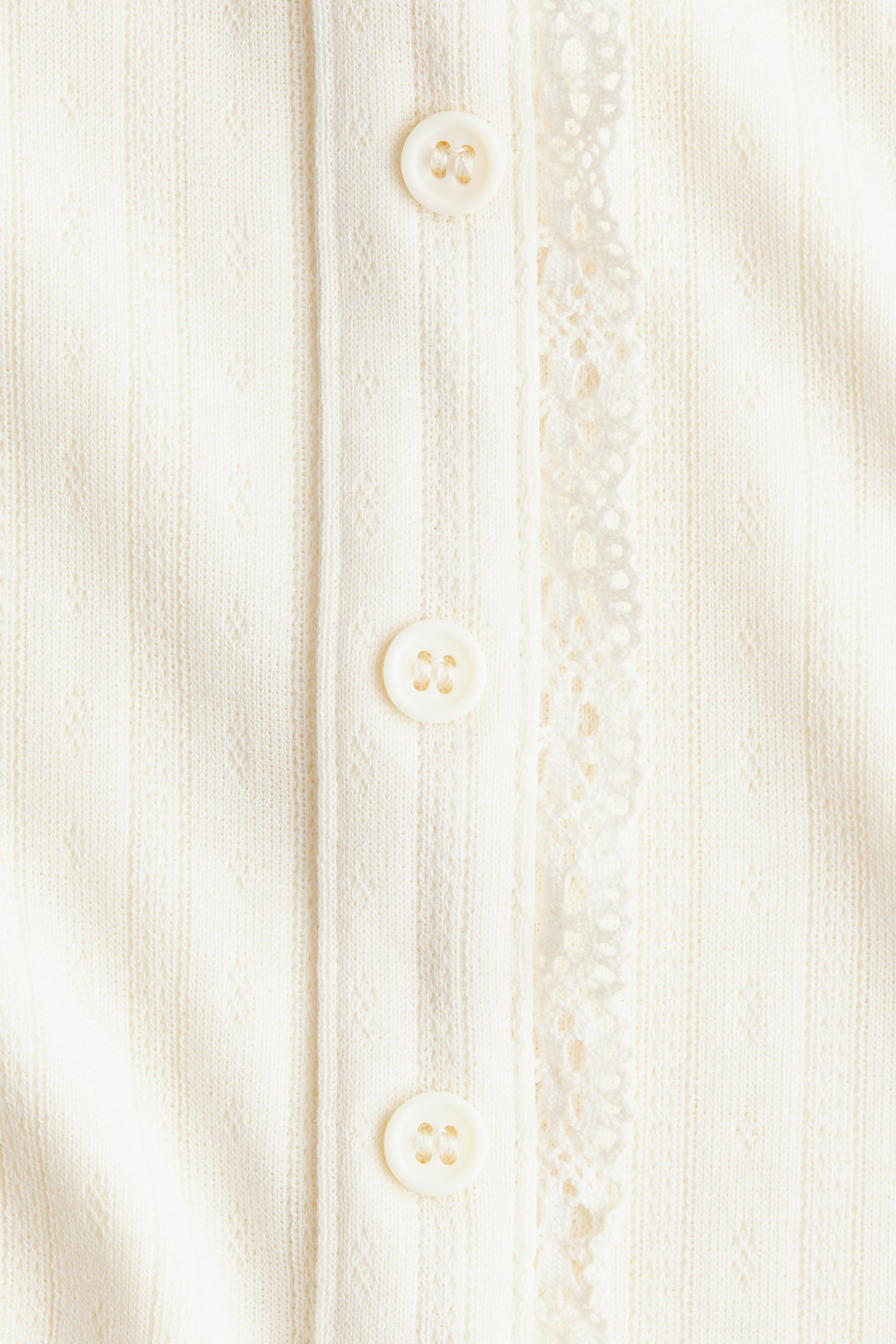 Lace-trimmed top - Cream/Turquoise/Dark grey - 4