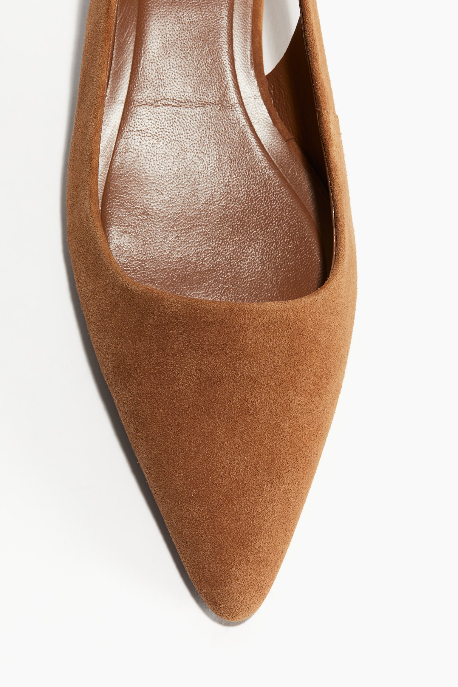 Pointed suede slingbacks - Brown/Black - 3