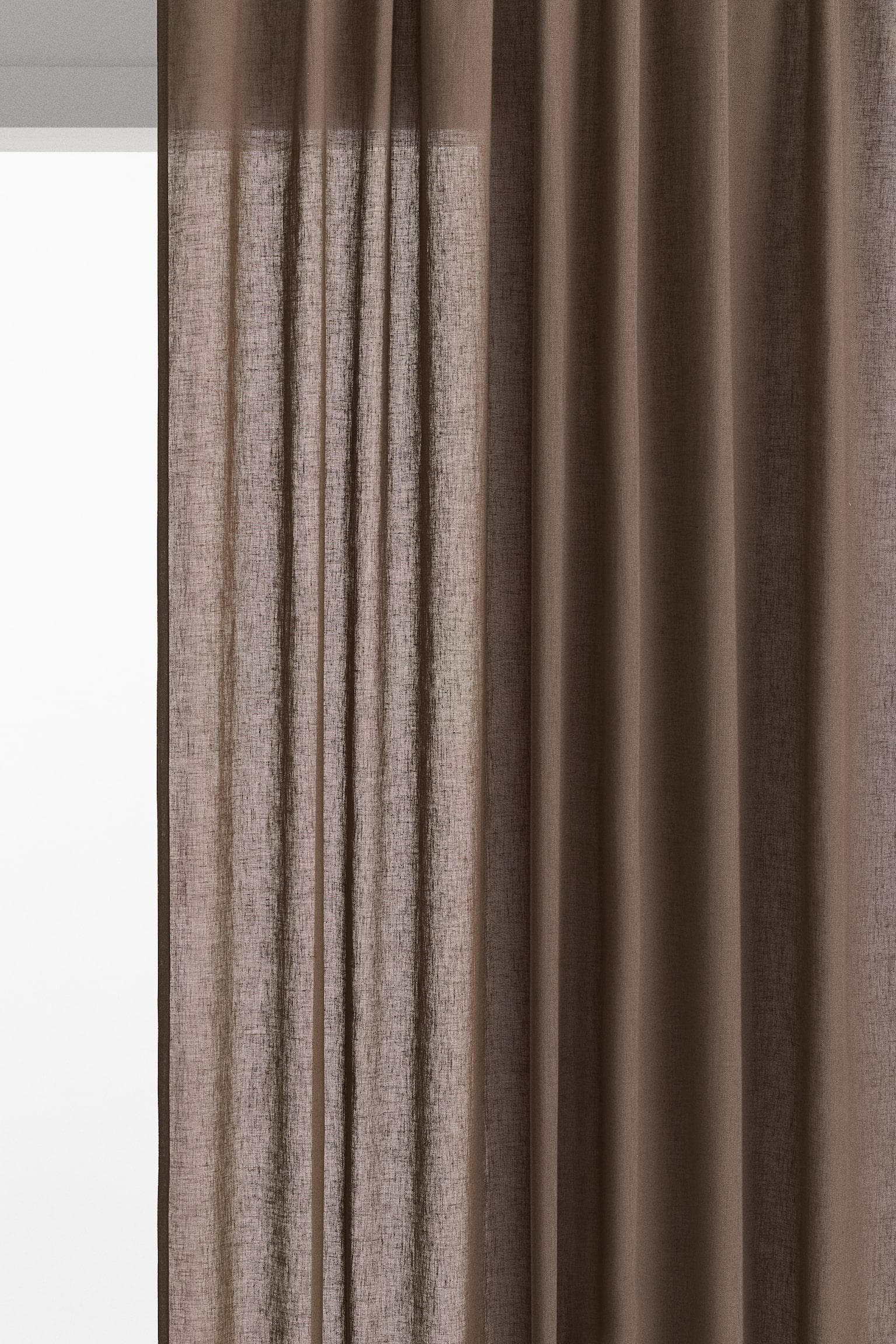 Lang breed gordijn van linnenmix - Taupe/Beige/Wit/Saliegroen/Beige