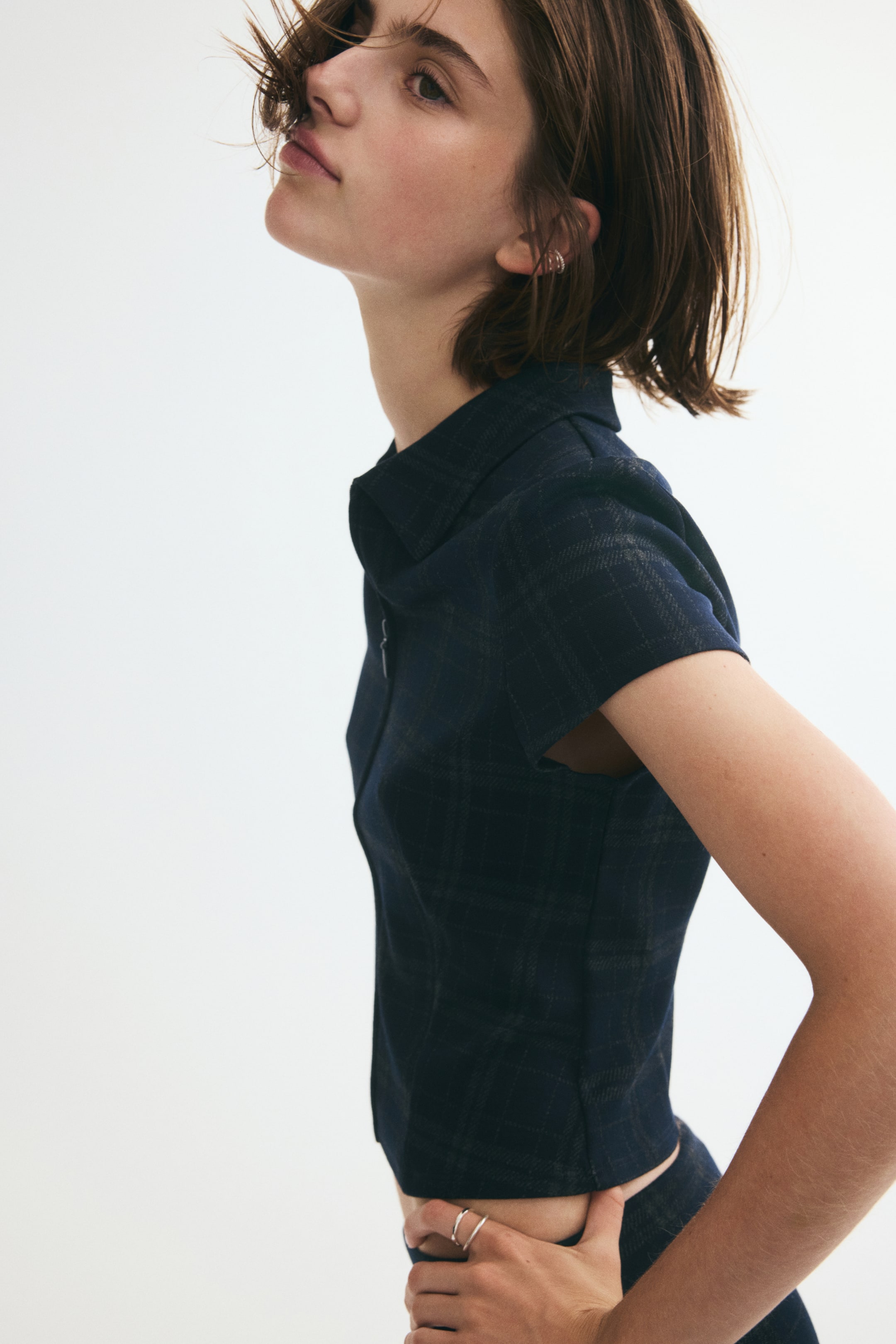 Viscose-Blend Top with Zipper