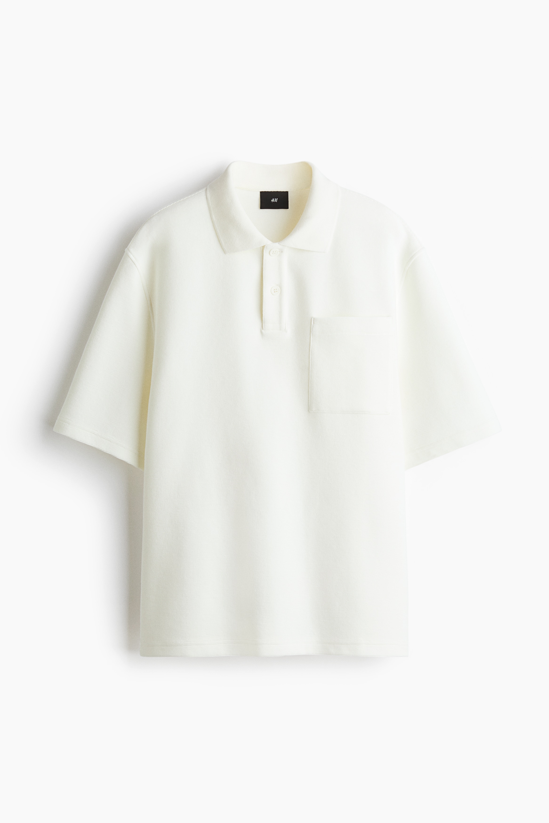 Loose Fit Polo shirt - Cream/Black/Light khaki green