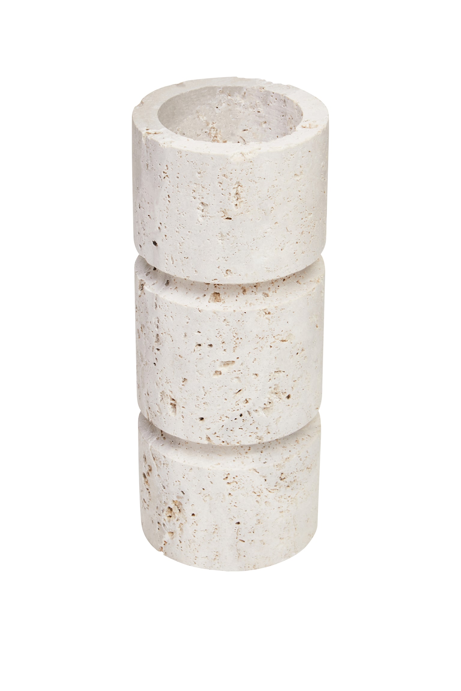 Tibor Travertine Small Candle Holder - Natural - 3