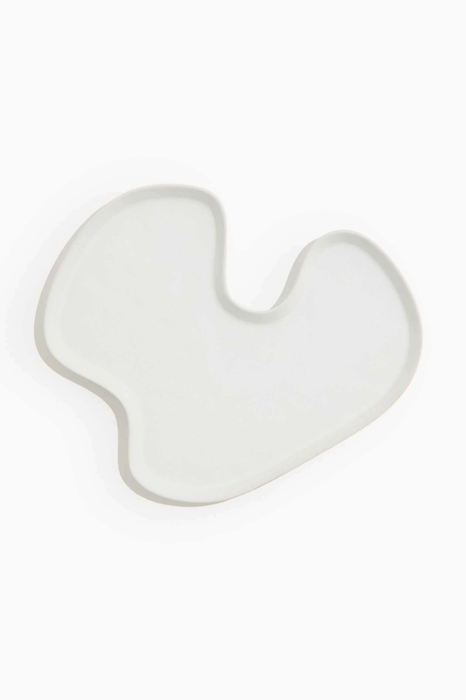 Stoneware tray - White/Light beige - 1