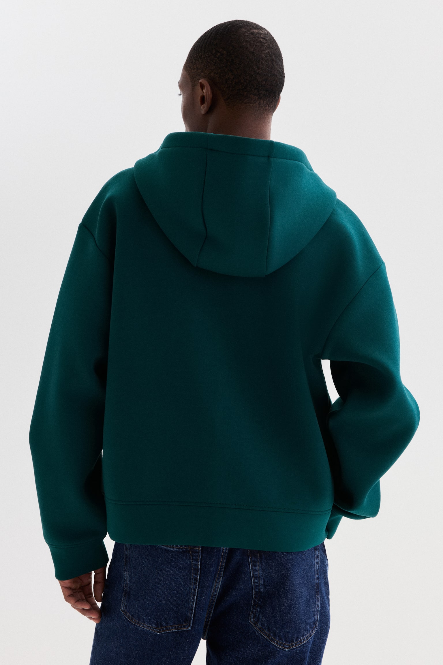 Loose Fit Scuba Zip-through hoodie - Dark teal/Black/Grey marl/Dark brown/Burgundy/Dark blue - 7