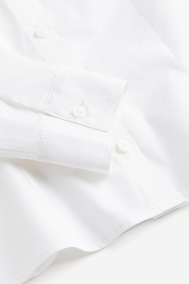 Fitted poplin shirt - White/Light blue/Striped/Black - 3